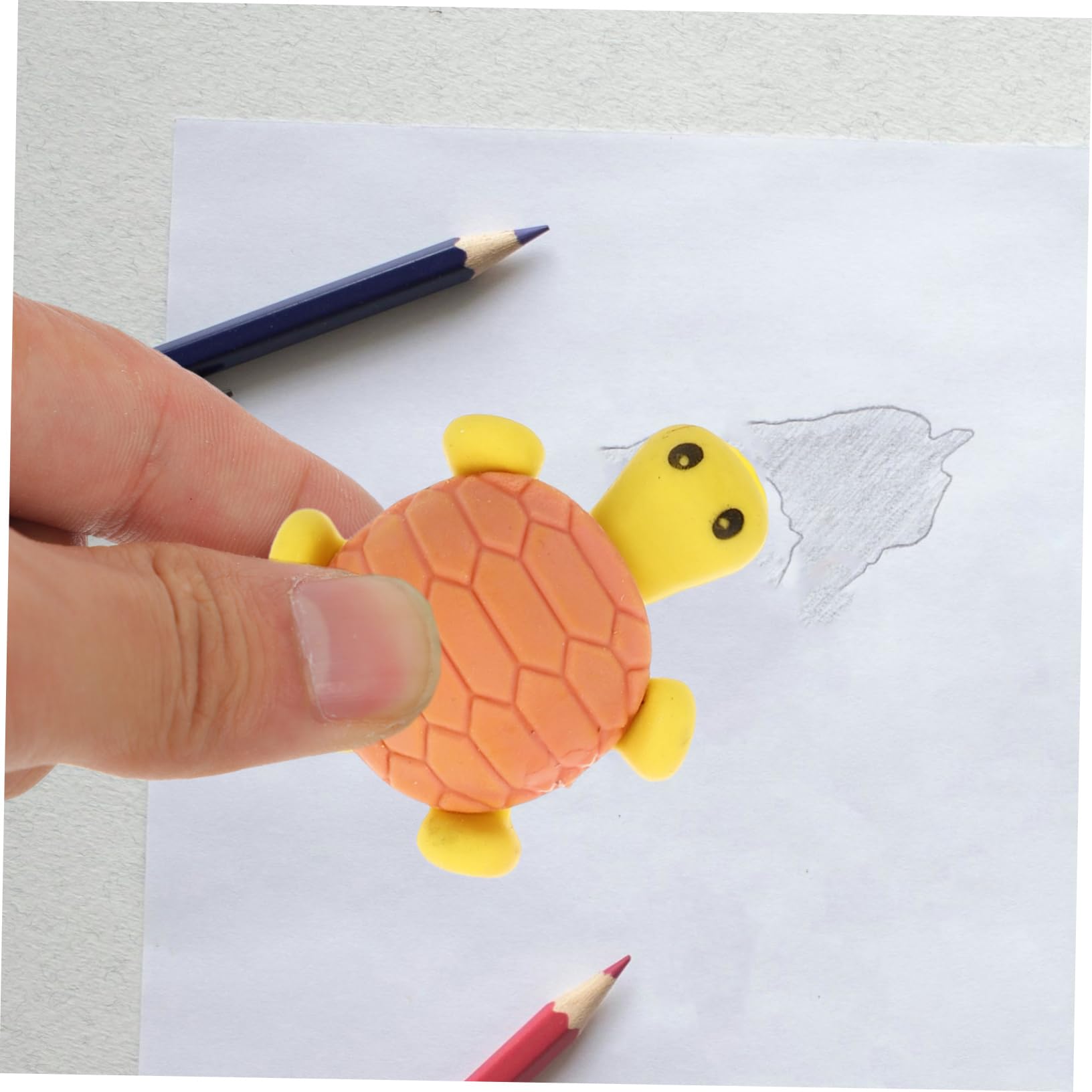 Gomme Scolaire en Caoutchouc Forme Tortue Créative 24 Pièces pour Étudiants et Designers Fournitures Dessin Écriture
