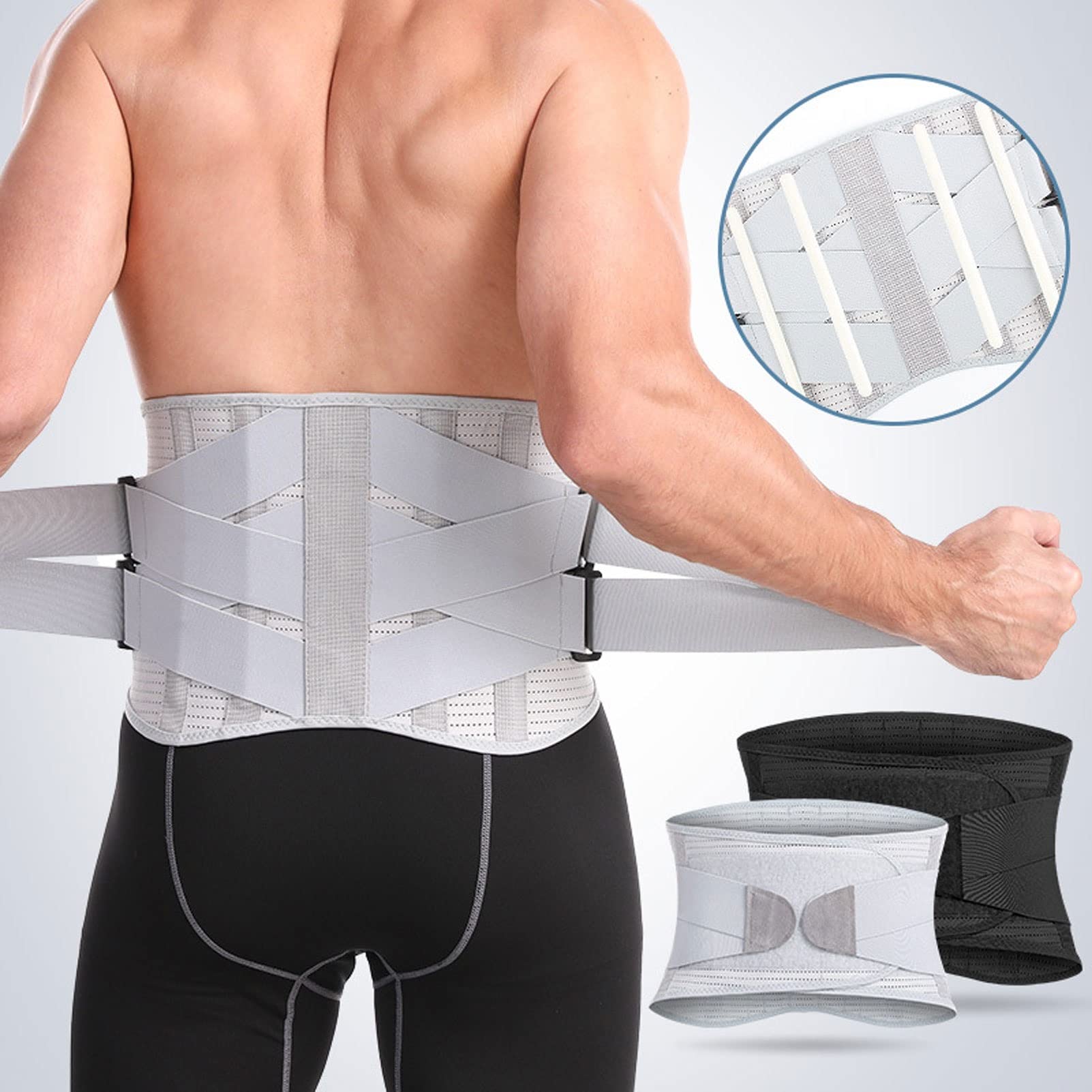 MMRTDJDR Cintura di Supporto per la Schiena Cintura di Supporto per la Schiena Tutta la Cintura di Supporto Lombare per Donna Uomo Cintura Regolabile in Vita per alleviare Il Mal di Schiena Mantiene