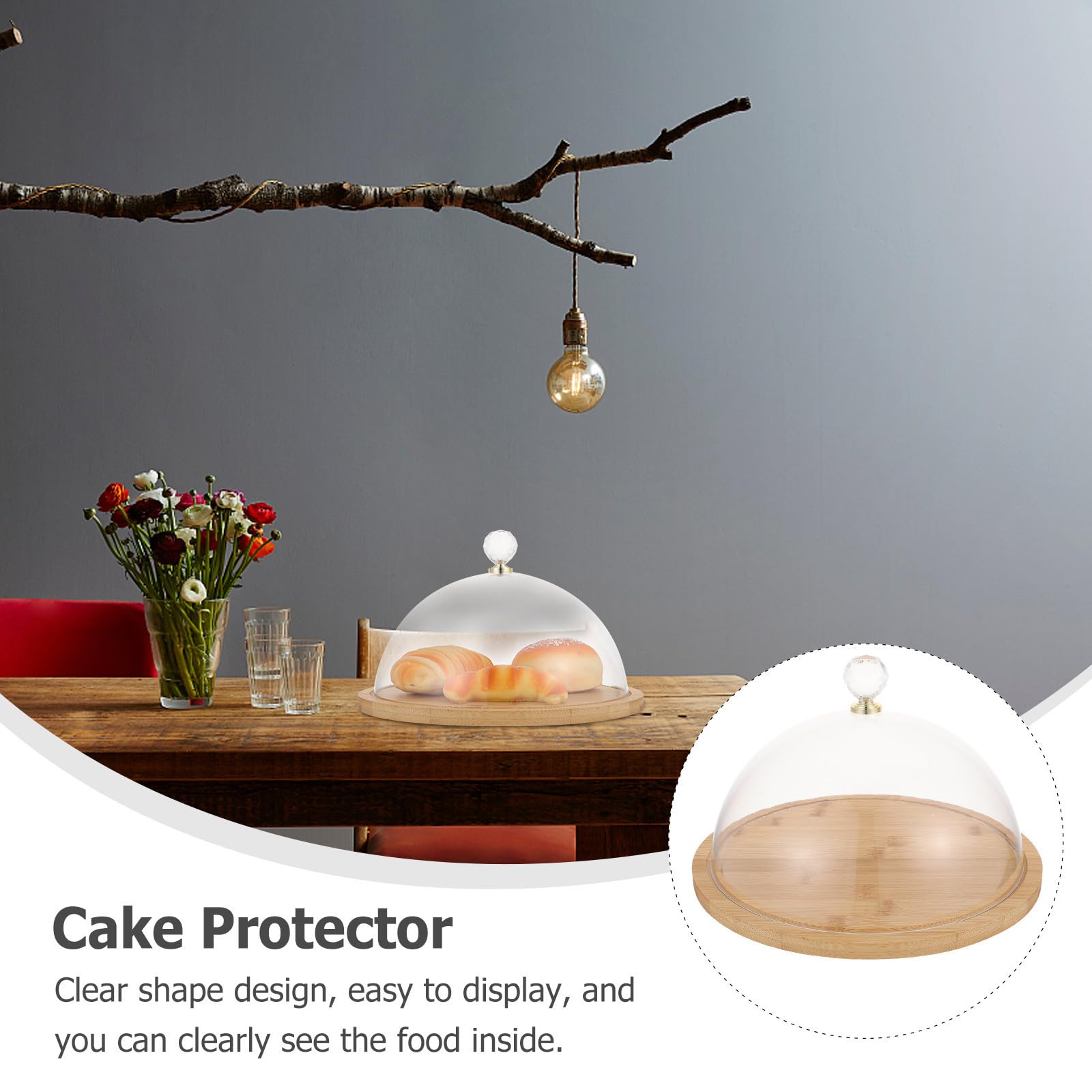 Homoyoyo Copertura per Torte Rotonda in Acrilico Base in Legno