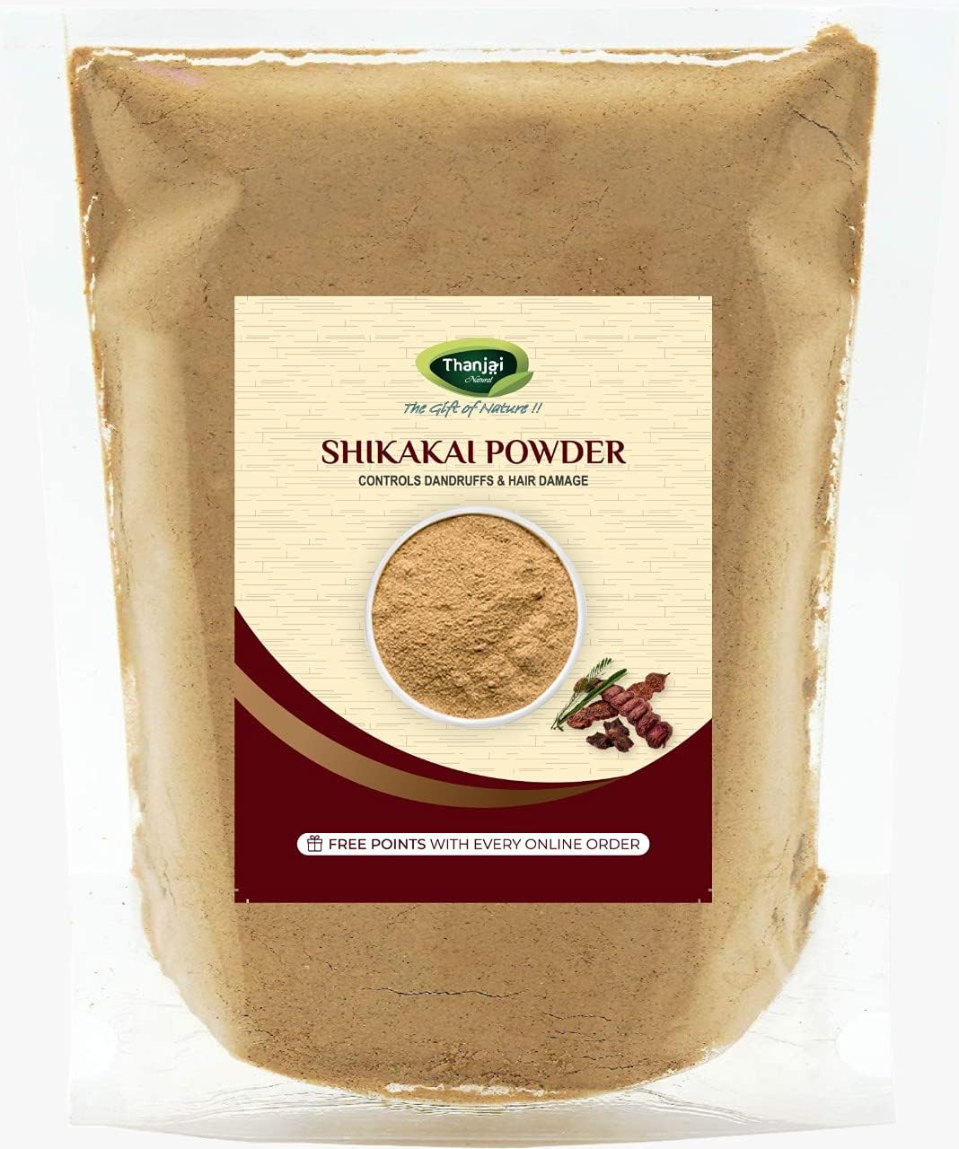 Thanjai Natural Shikakai Powder (Acacia Concinna) 500gm | Natural Hair Cleanser | Hair Pack Powder for Damaged & Weak Hair - 100% Pure & Natural Homemade