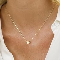 Vista 5 de Turandoss Heart Initial Necklaces for Women - 14K Gold Filled Heart Pendant Letter Alphabet Necklace Tiny Initial Necklaces for Women Gifts