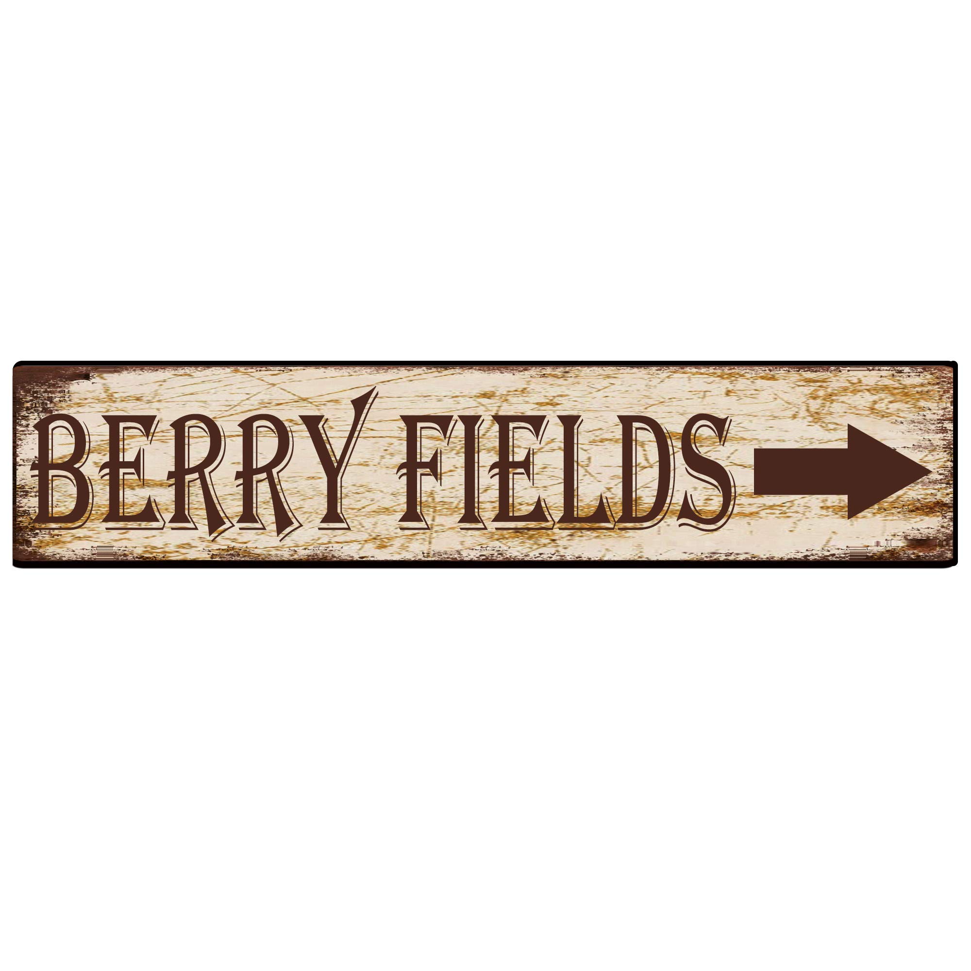Berry Fields Retro Tin Signs Aluminum Metal Sign for Kitchen Home Garden Wall Bar Cafe Decor 4x16 Inch