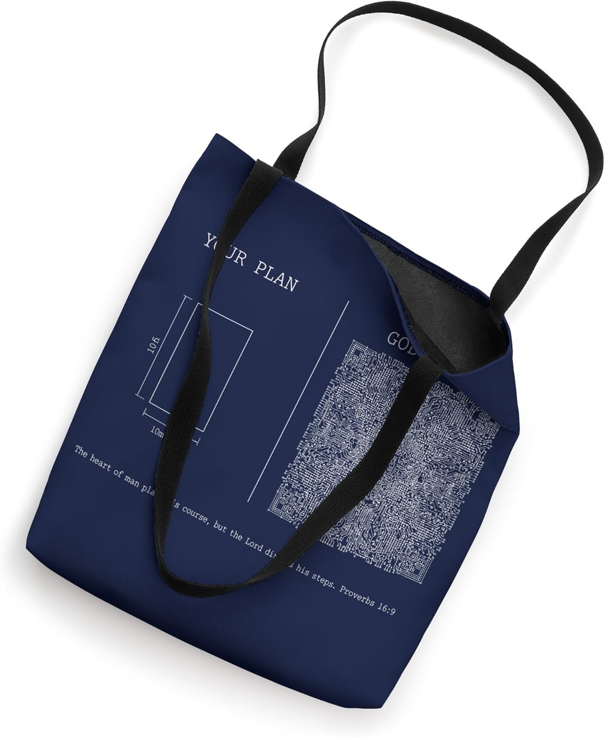God's Plan Your Plan Proverbs 16 9 Christian Faith Tote Bag