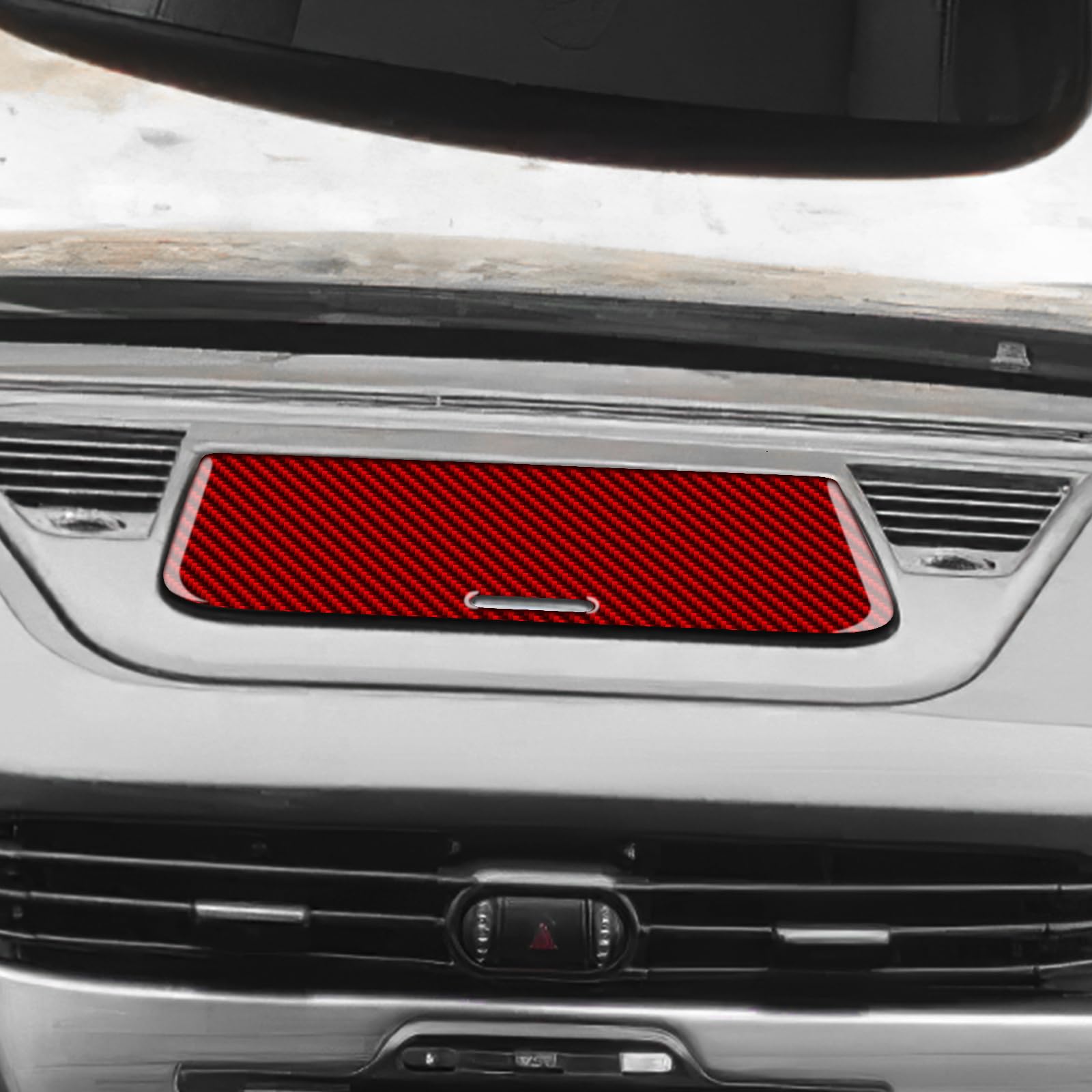 KUNGKIC Per Alfa Romeo Giulietta 940 2011-2020 in fibra di carbonio per cruscotto auto, console centrale, contenitore, pannello, adesivo, accessori interni (rosso)