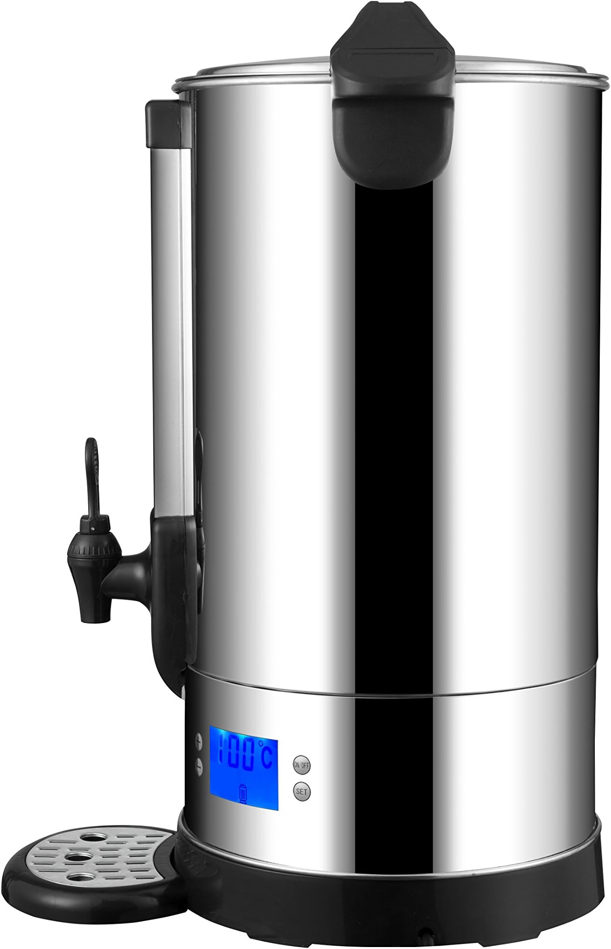 – MYLEK Catering Urn, 25L Hot Water Boiler Dispenser, Commercial Digital Urn Kettle, Brews and Mulled Wine Heater - Energy Efficient, Stainless Steel, 60-100°C Thermostat, Cafe, Office, Home, 25 Litre