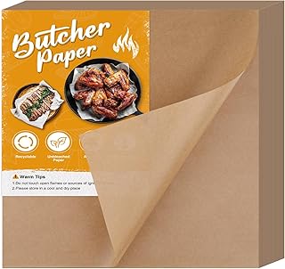 NEBURORA 100 Sheets Brown Butcher Paper - No Wax, Precut Square Wrapping Paper for Smoking Meats, Sublimation Heat Press - 12 x 12 inch