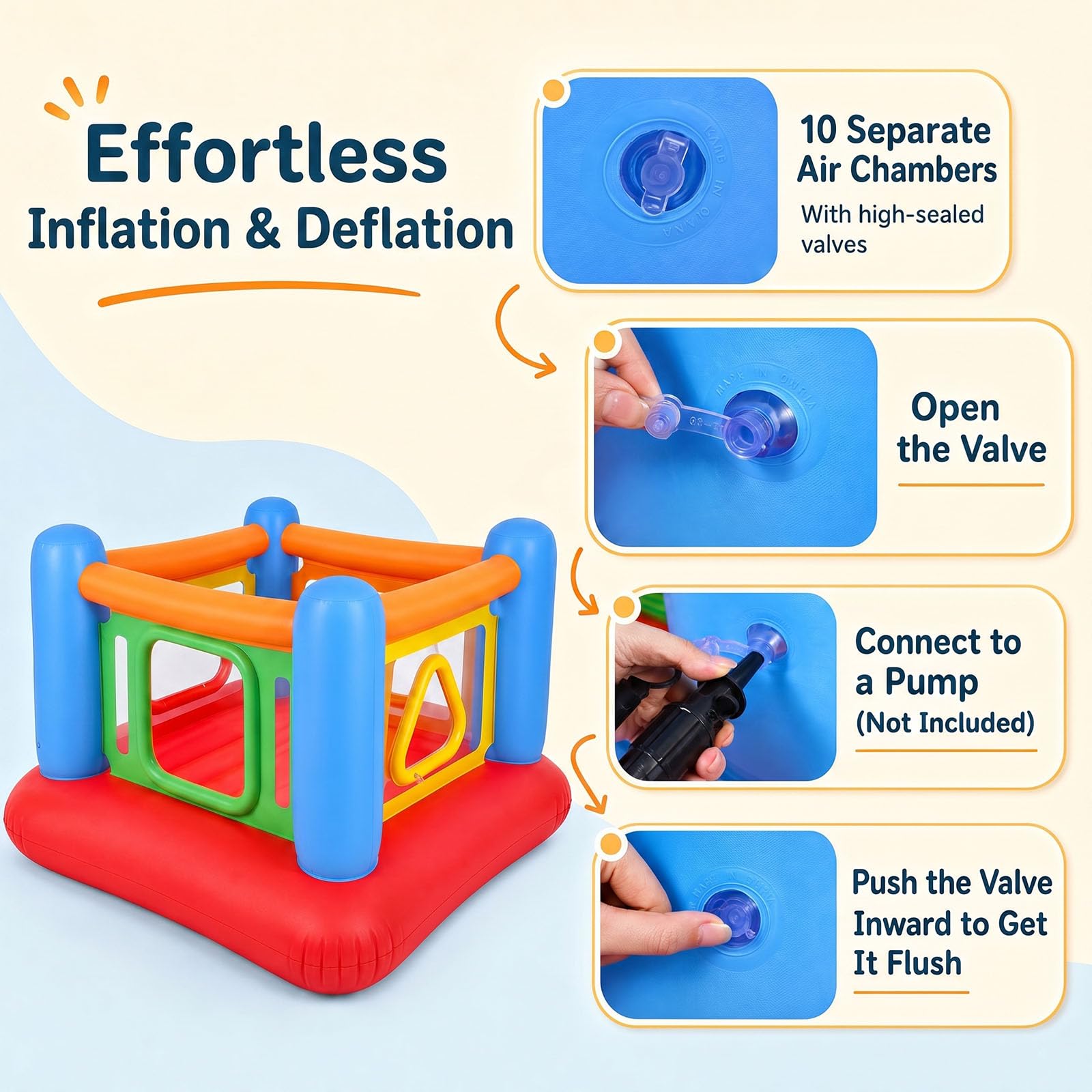 GOPLUS 3 en 1 Castillo Inflable (Azul)