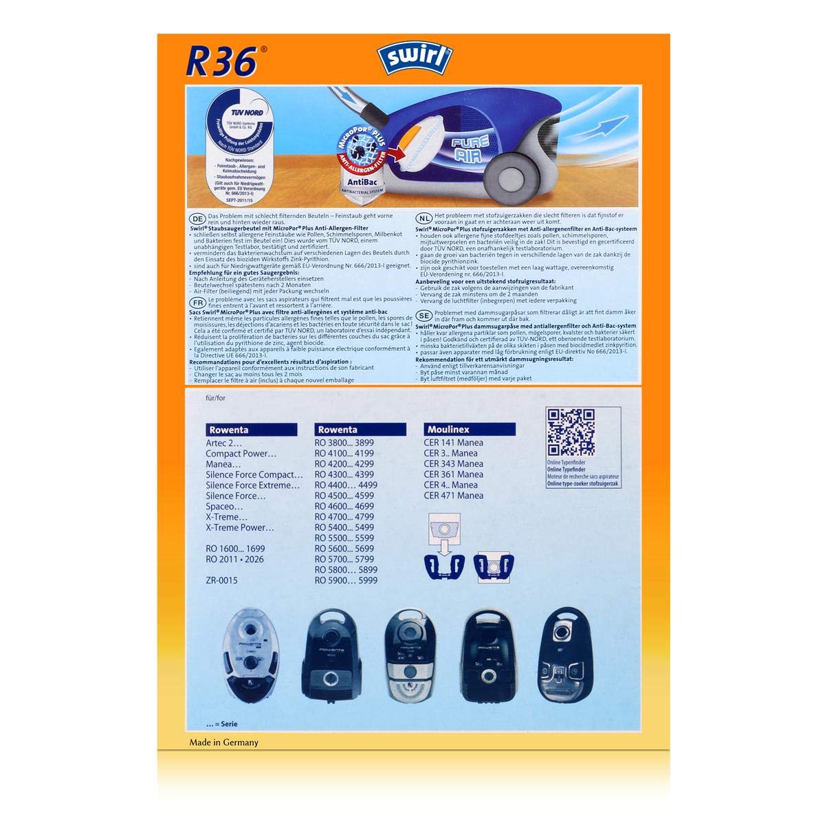 Swirl PH 86 / PH 96 MicroPor Plus - Sacchetti per aspirapolvere Philips