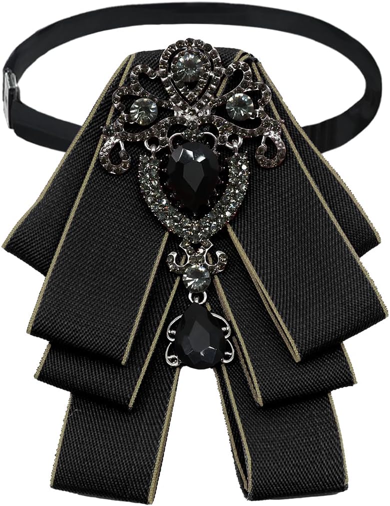 Bow Ties for Men Women, Rhinestone Mens Bowtie Adjustable Pre-tied Men's Bowties for Wedding Party Prom Date Cosplay