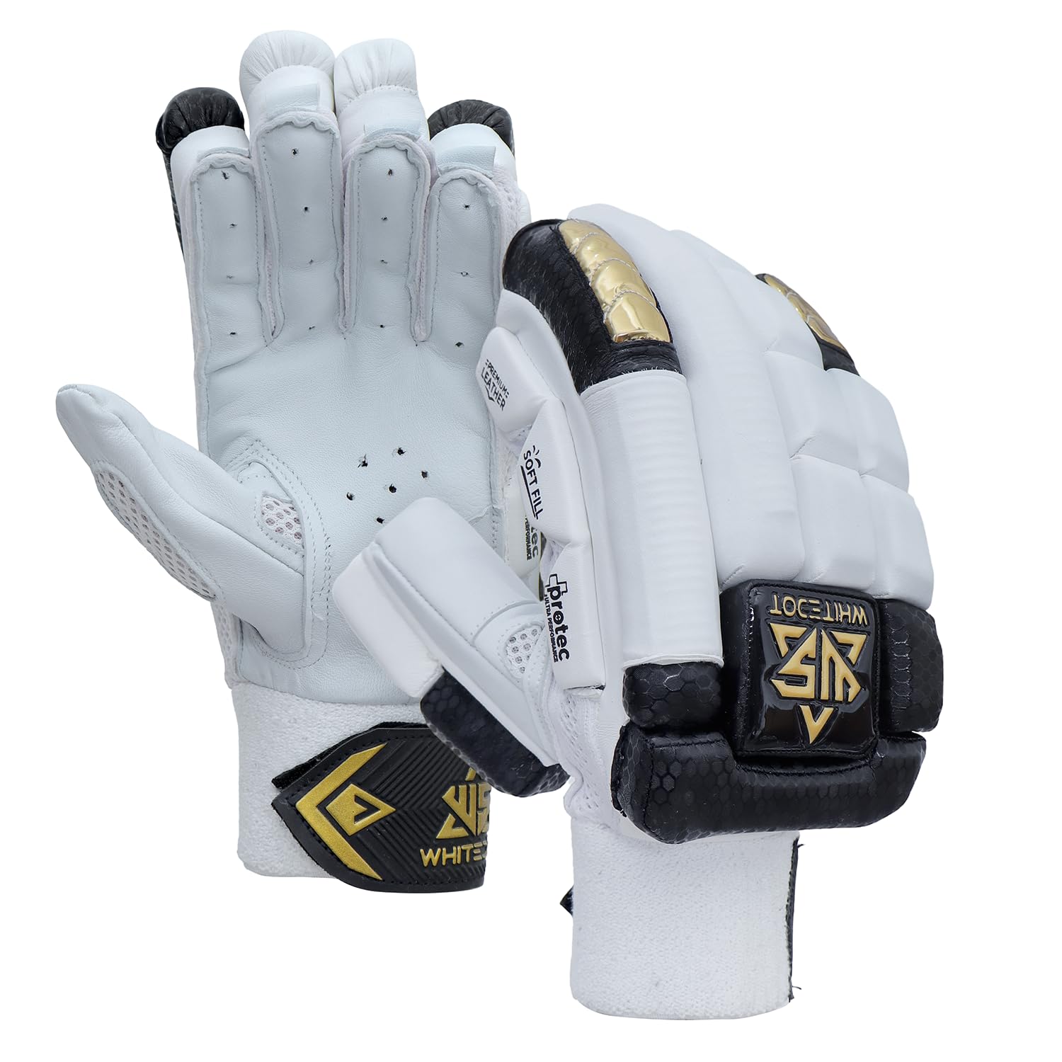 Whitedot Sigma Cricket Batting Gloves for Men – White & Gold | Right Hand | Fiber Protection | Premium Grip | Lightweight & Breathable-picture-20
