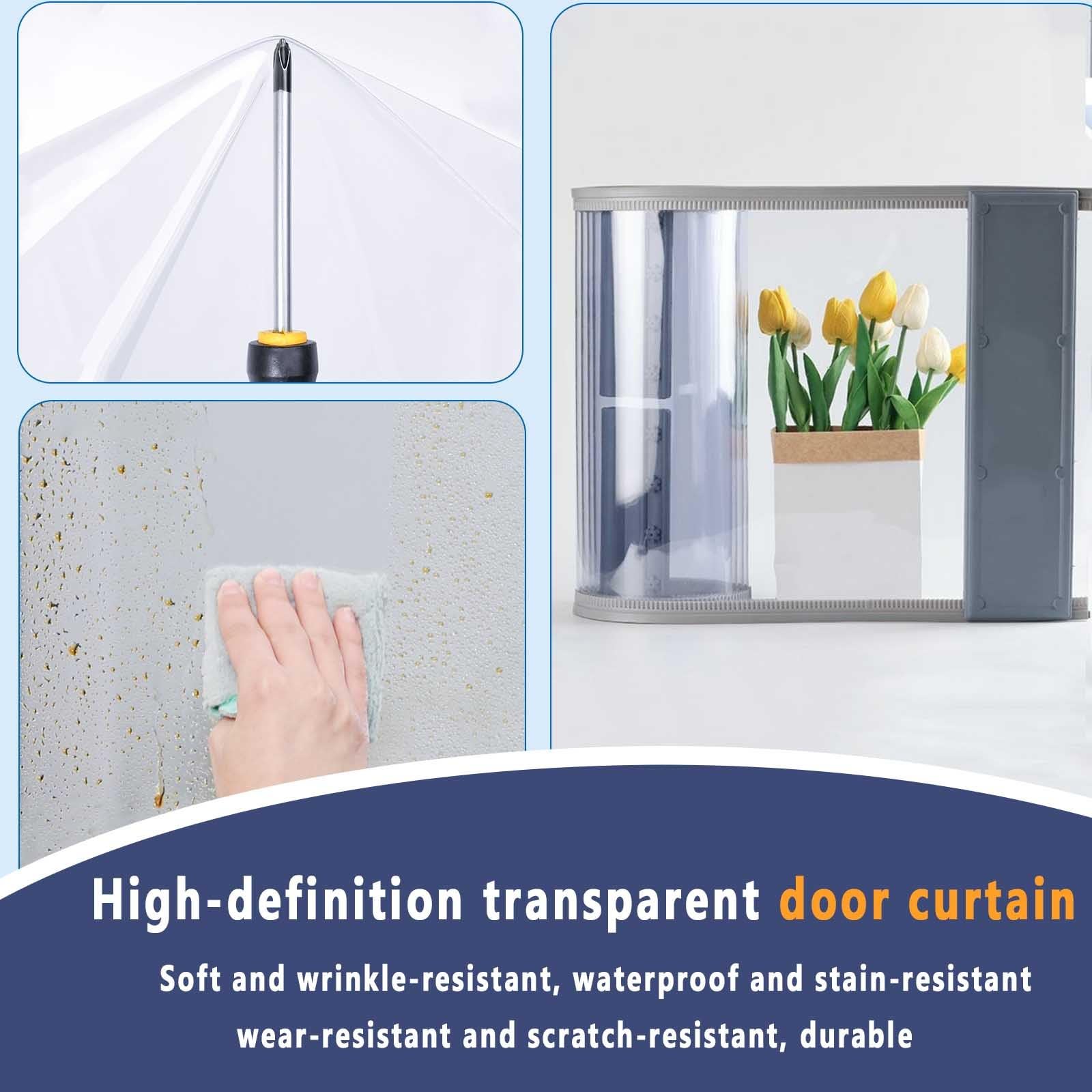 Rideau À Lanière PVC Transparent Rideaux De Porte 1pcs Rideaux À Lamelles Verticales Plastique Rideau Exterieur Porte Anti Chaleur Coupe-Vent Et Imperméable(0.25cm,H210cmxW35cm)