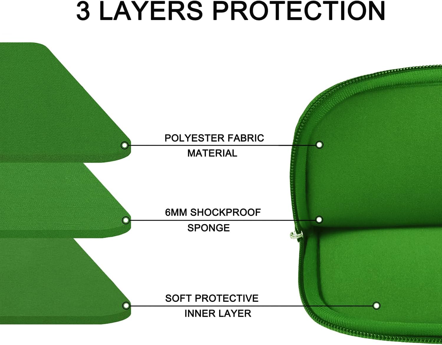 Askuko 14 inch Laptop Sleeve, Shockproof Protective Computer Cover, Durable Carrying Bag Laptop Case Compatible with 14"" MacBook Air/Pro HP Asus Lenovo Notebook, Dark Green - Image 3