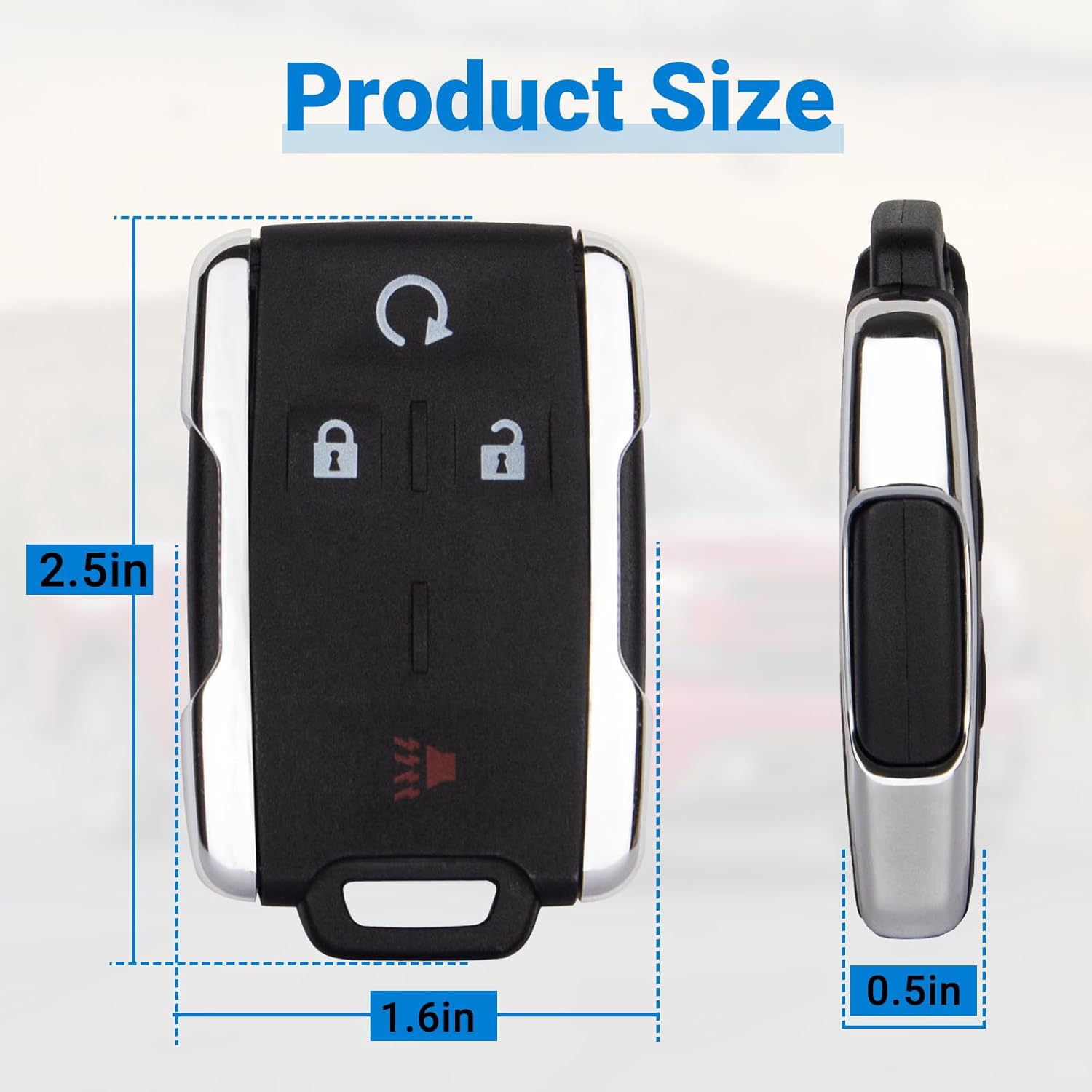 Key Fob Replacement Compatible with 2014-2020 Chevy Silverado GMC Sierra 1500 2500 3500 2500HD 3500HD | 2015-2021 GMC Canyon | 2015-2021 Chevrolet Colorado M3N32337100, 2 Packs