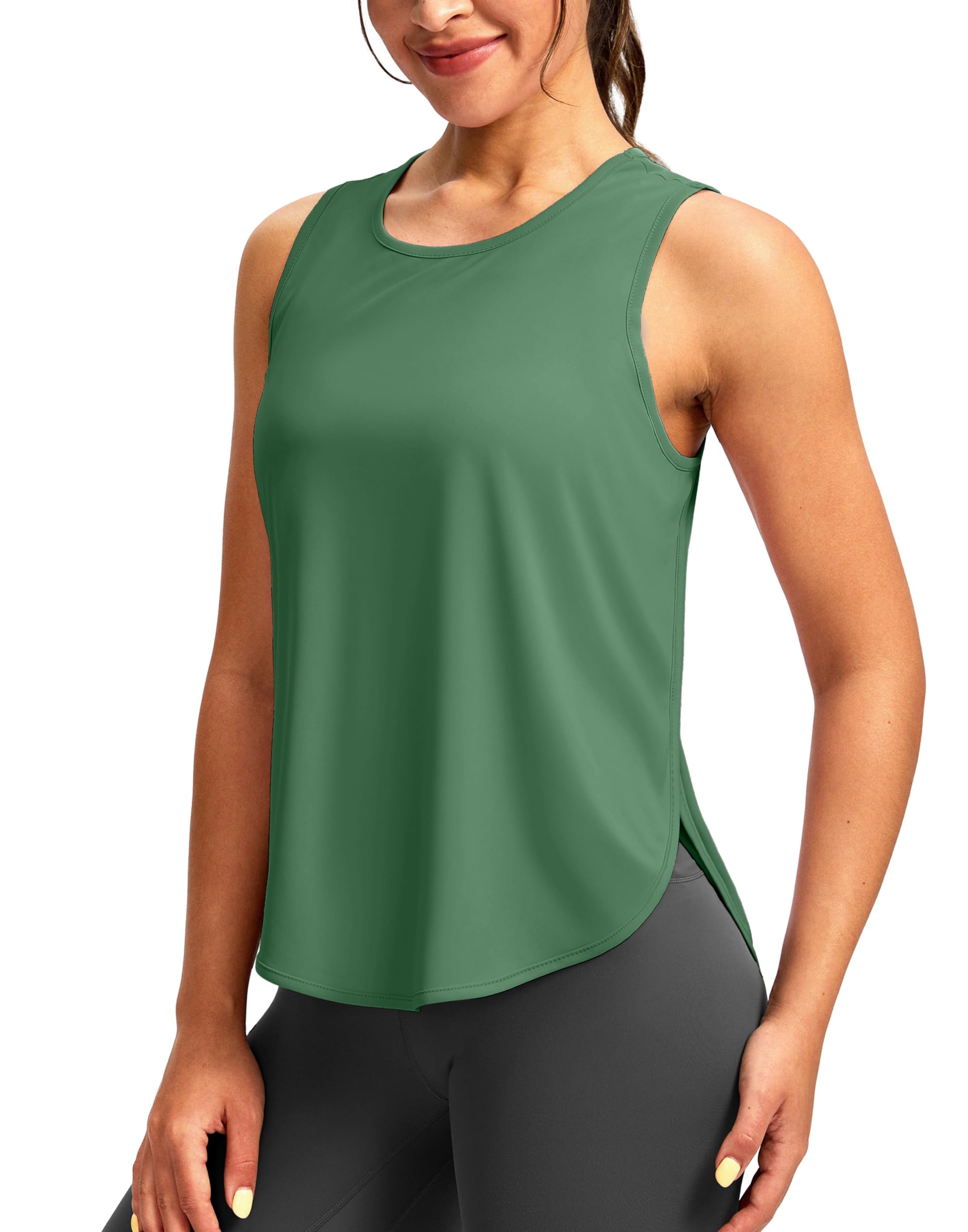 Soothfeel Womens Workout Tank Tops Racerback Sleeveless Running Tennis Shirt Loose Fit Sports Gym Exercise Yoga Athletic Top
