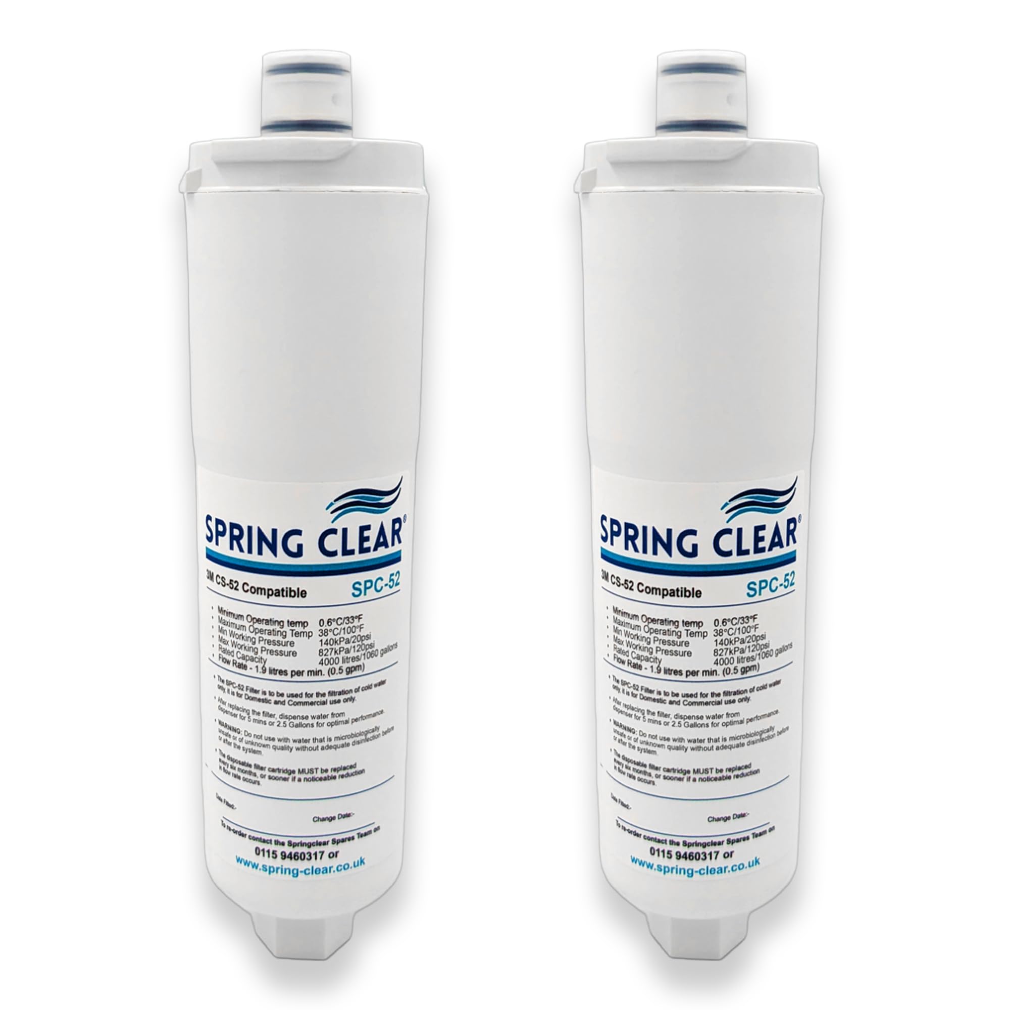 Spring Clear 3M CS-52, CS52, CS452 Compatible Filter Cartridge - SPC-52-2 Pack