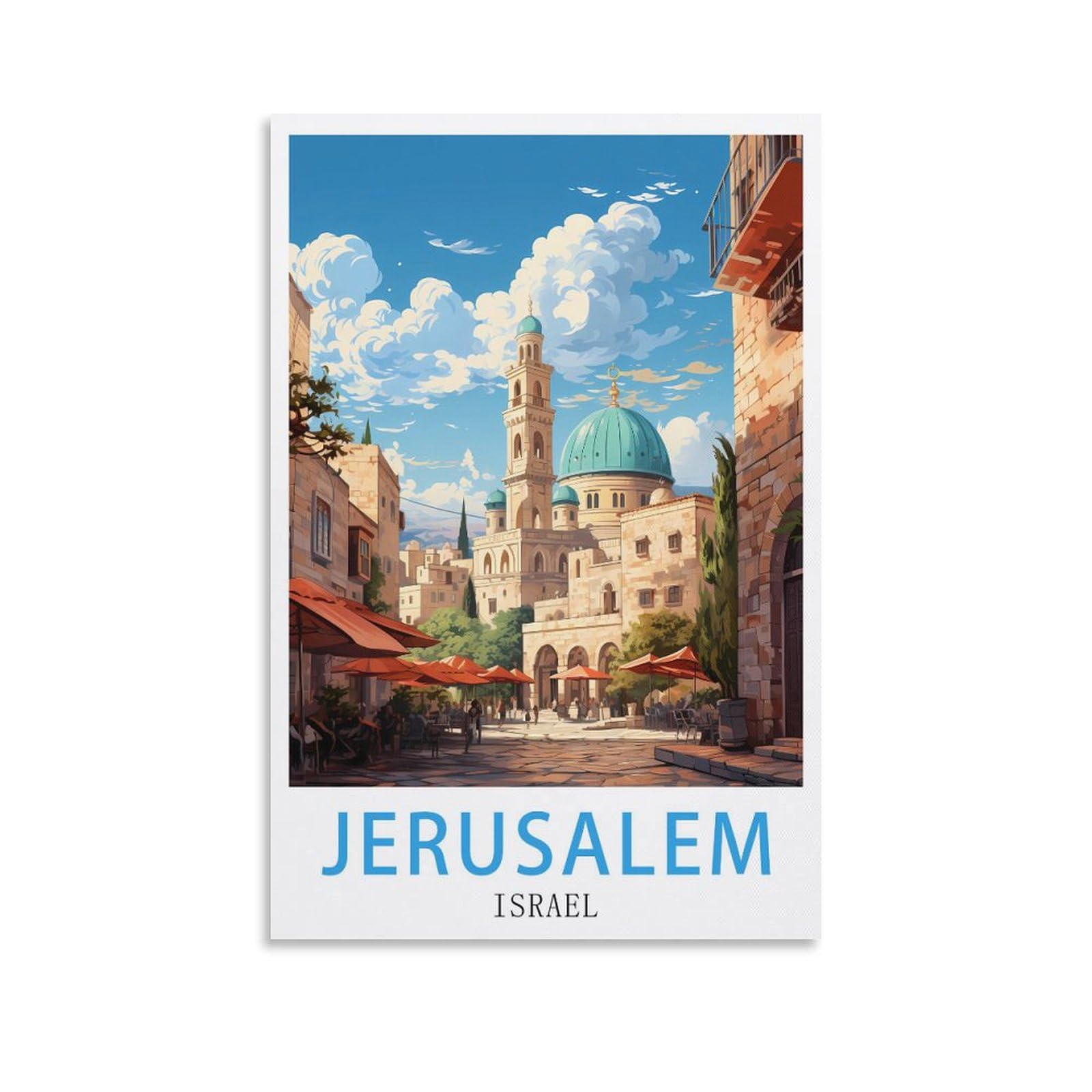 Vintage Metal Tin Signs,Jerusalem Israel,Wall Poster Retro Tin Sign Metal Plaque for Bar Wall Decor Home Living Room Wall Art Decor 30x40cm