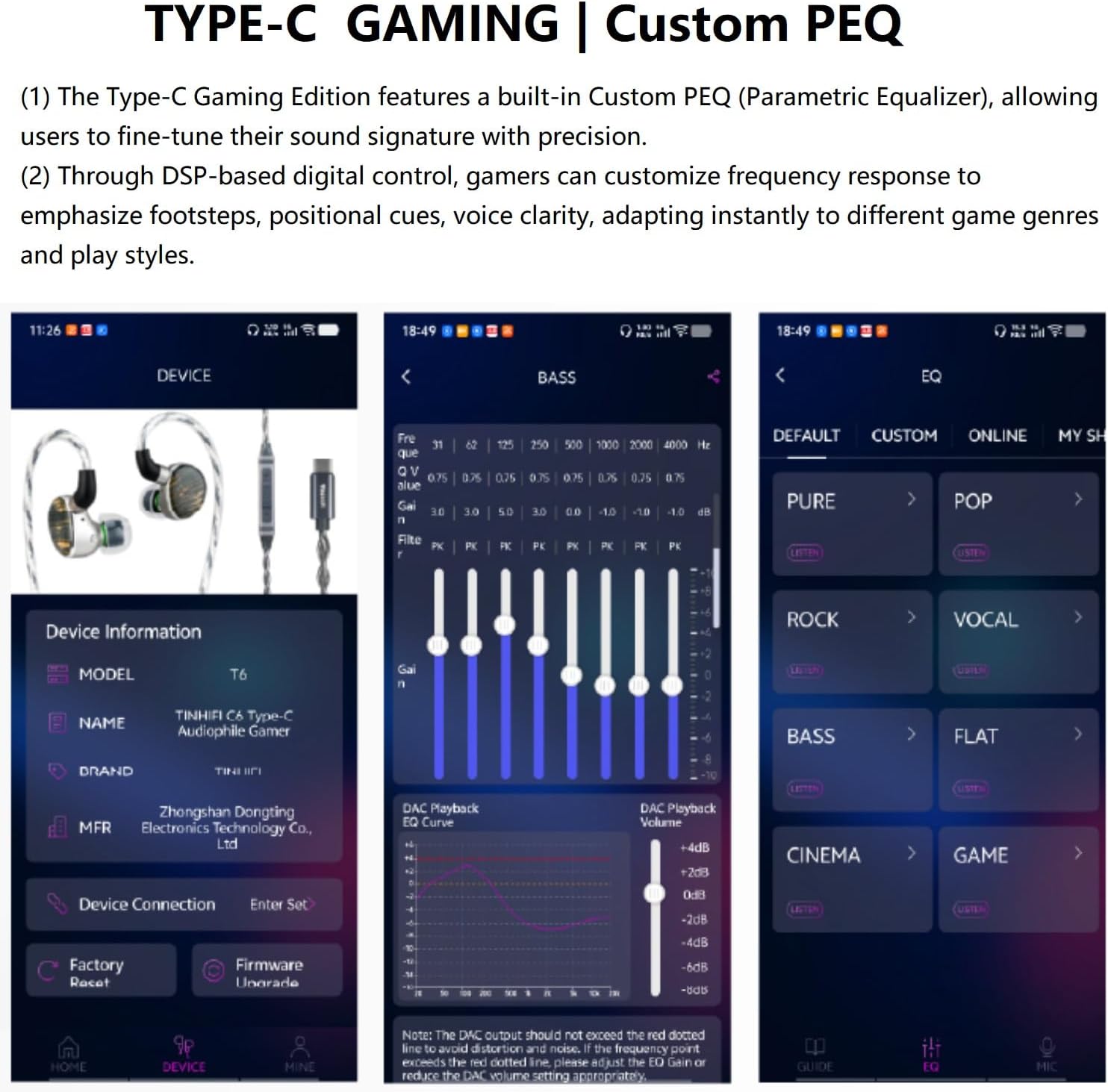 Sabaj TINHIFI T6 in-Ear Monitor 1DD + 1 Planar Flagship Hybrid Wired Earphones with 3 Tuning Styles,Detachable Cable, HiFi Audiophile Earbuds for Music & Gaming (3.5mm+4.4mm-No Mic)