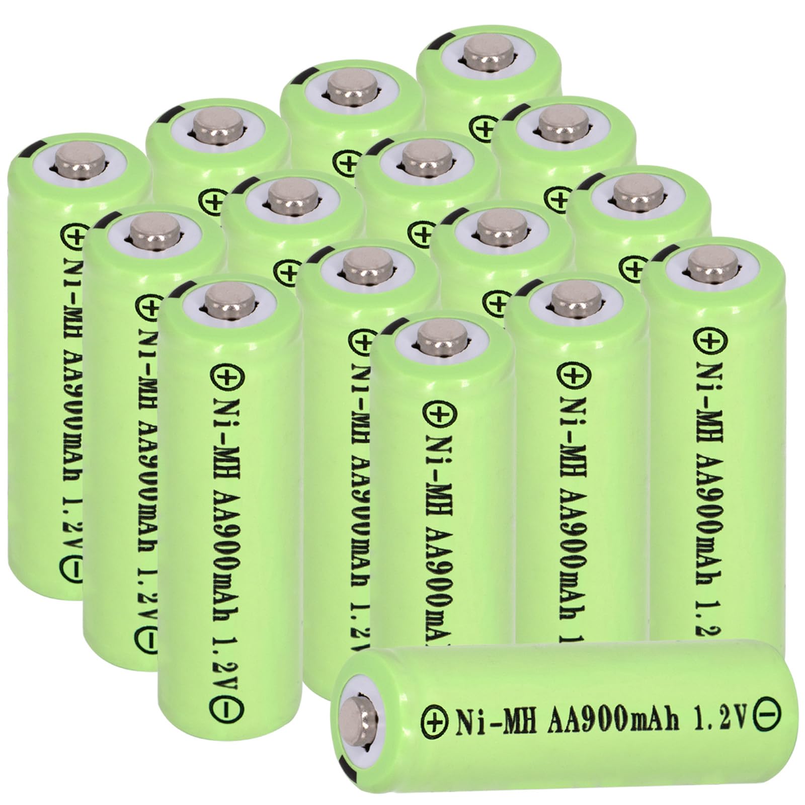 16 Packs 1.2v AA 900mAh Ni-MH Rechargeable Battery,Double A Pre-Charged Batteries for Garden Landscaping Outdoor Solar Lights, String Lights,Solar lamp Post