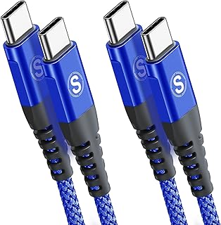 [2Pack 1M]USB C to USB C 60W Cable, Type C Charger Cord Compatible with Samsung Galaxy S23/S22/S21/S20+ Ultra, Note 20/10 Ultra, MacBook Air/Pro, iPad Pro, iPad Air 2020, iPad Mini 6, Pixel