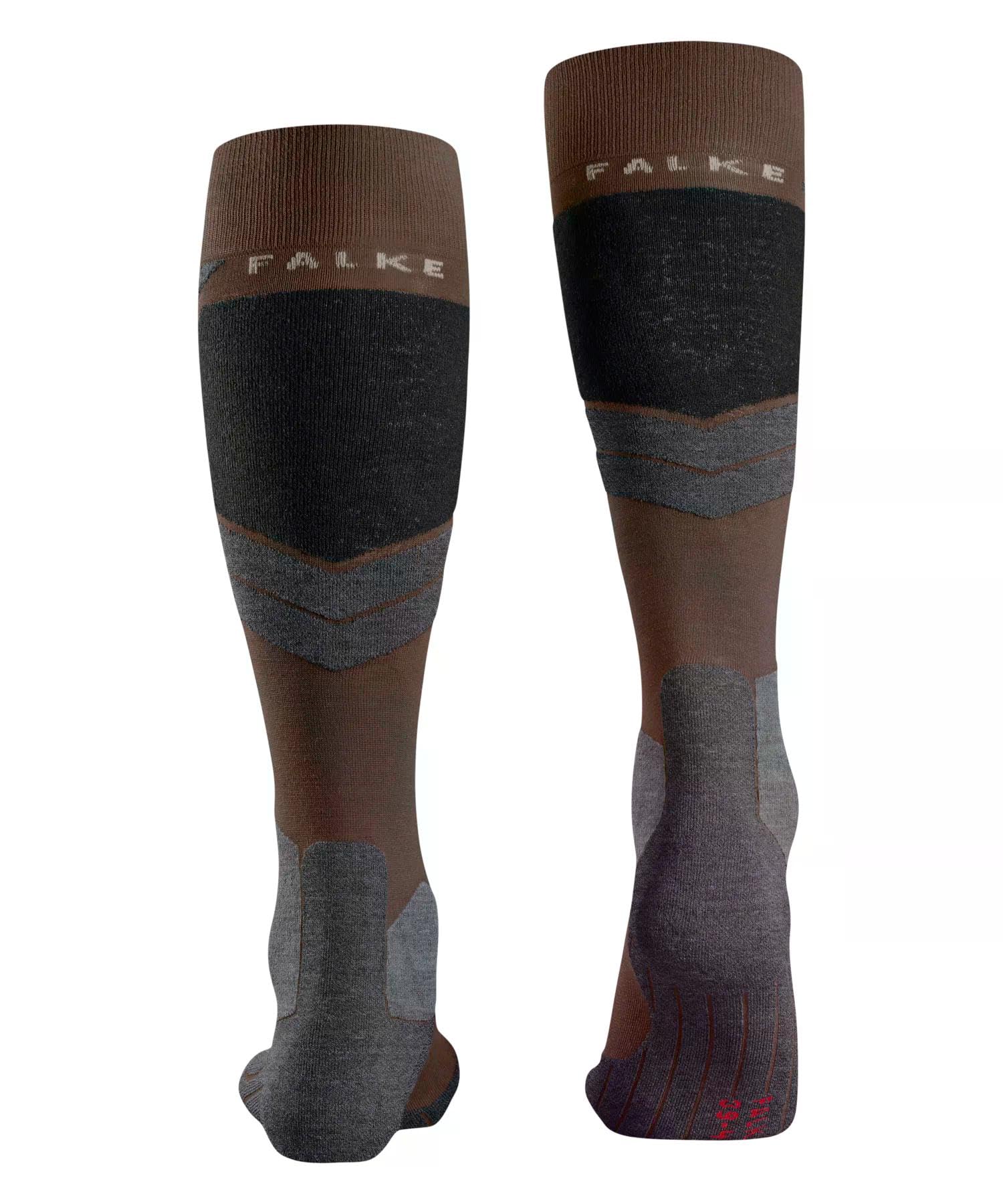 FALKE Herren Skisocken SK4 Advanced M Kh Wolle Funktionsmaterial warm dünn 1 Paar, Braun Acacia 5530, 46-48 – Ansicht 2