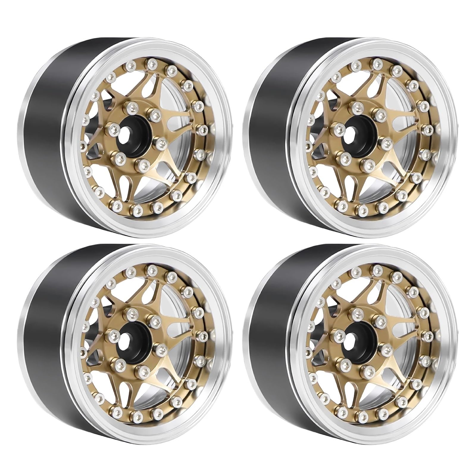 Per TRX4 Per TRX6 Per Axial SCX10 Per Redcat GEN8 D90 1/10 Parti Automobili RC 1.9 Pollici CNC Ruote Beadlock Cerchio Offset Regolabile Ricambi Modellini RC