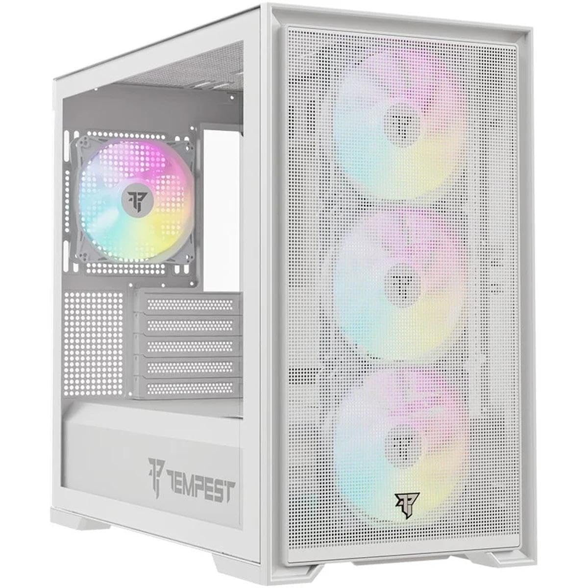 Tempest Stronghold ARGB M-ATX Cristal Templado USB 3.0 Blanca (Blanco)