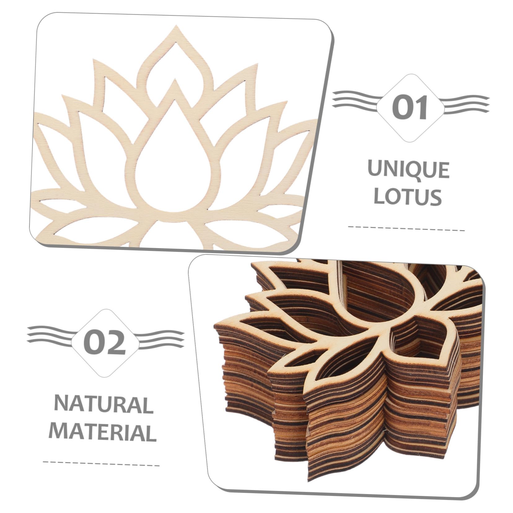Aros de Madera Loto para Manualidades, 90 Piezas, Marco
