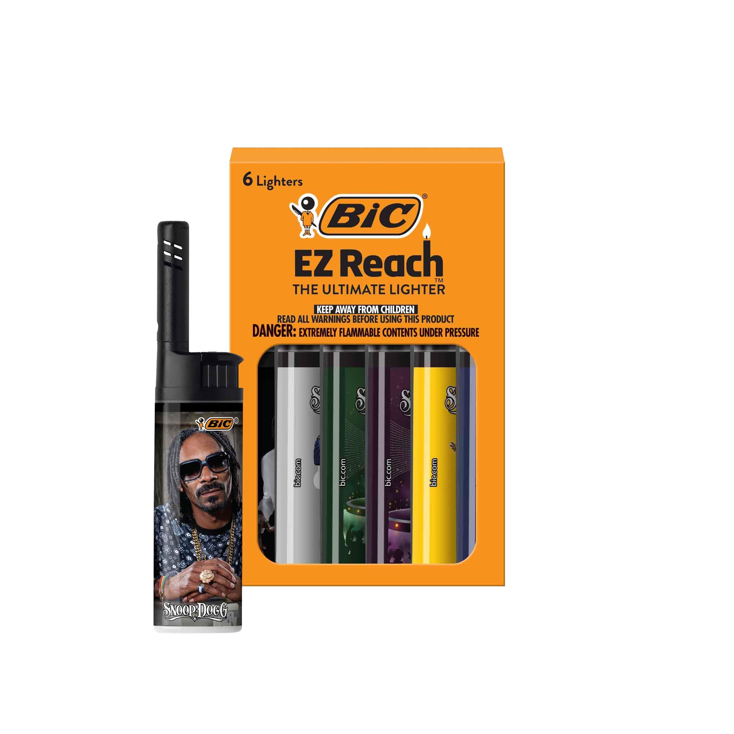 BIC EZ Reach Candle Lighter, The Ultimate Lighter with Wand for Candles, Assorted Snoop Dogg Designs, 6 Count Pack of Lighters