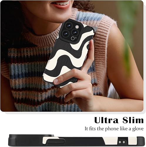 Miniatura 2 de Funda para iPhone 14 Pro, bonito diseño de ondas de cebra para mujeres y niñas, TPU suave, antiarañazos, a prueba de golpes, funda protectora de
