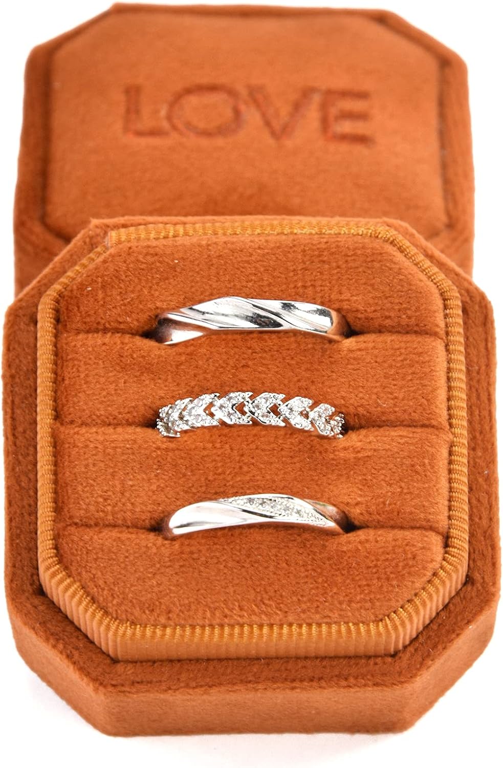 muchly Square Velvet Ring Box,Ring Bearer Box with