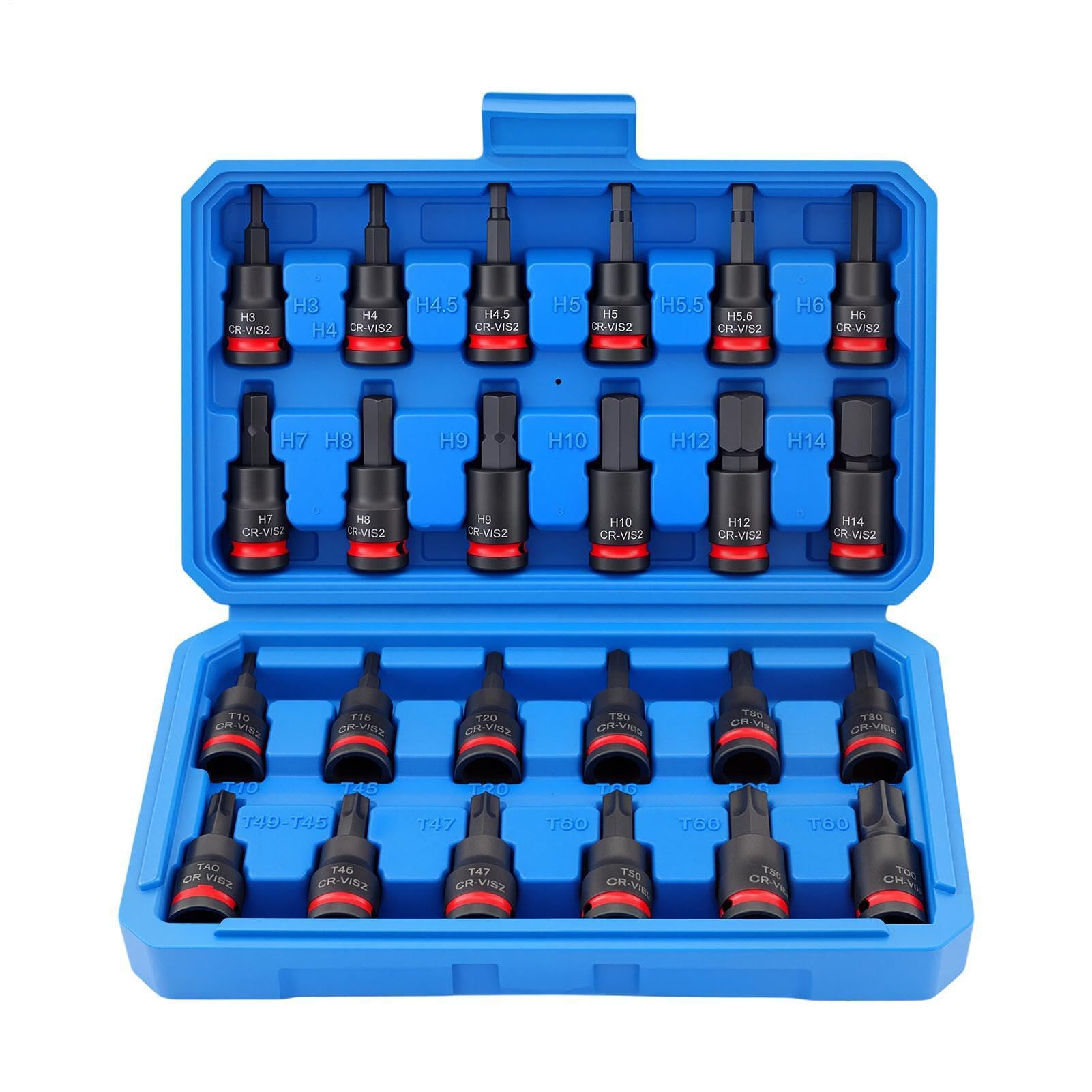 Juego de vasos de 24 piezas - Punta hexagonal de estrella con accionamiento