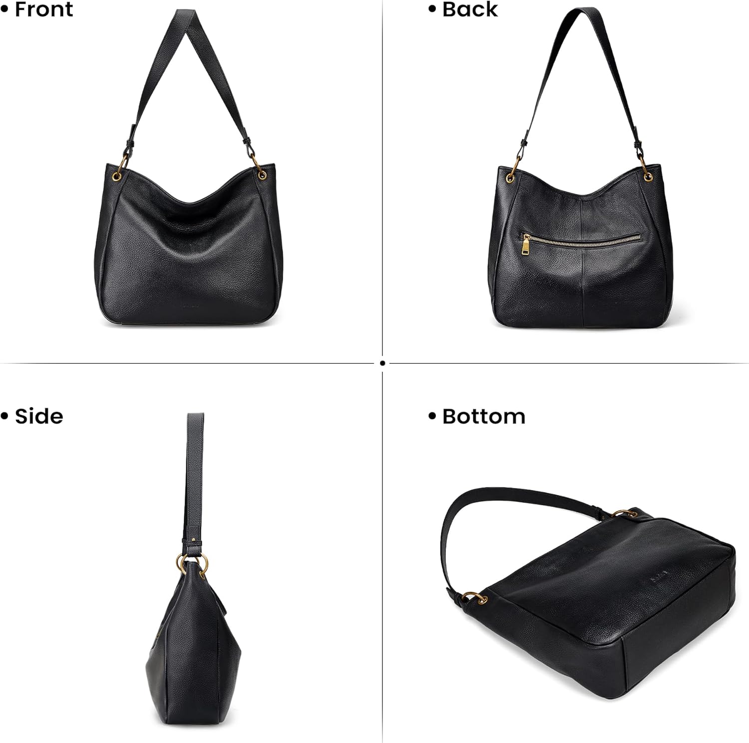 befen Genuine Leather Hobo Crossbody Bags for Women Vintage Leather Purses Soft Handbags Shoulder with 2 Detachable Straps - Image 8