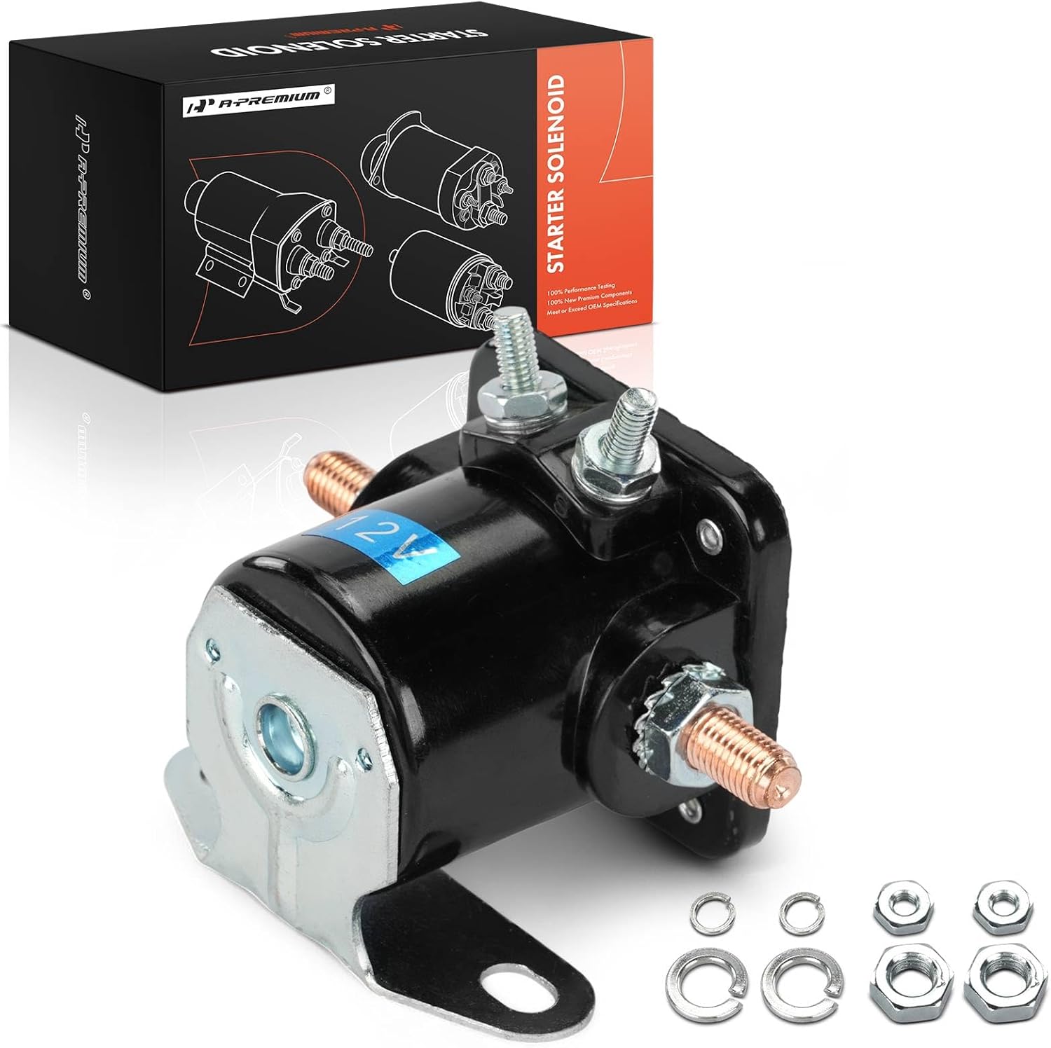 A-Premium Starter Solenoid Compatible with Ford, Jeep, Mercury, Lincoln - F-150, F-250, F-350, Grand Wagoneer, Cherokee, Mustang, E-350 Econoline Club Wagon, Ranger, Continental, B-100, Bronco, C700