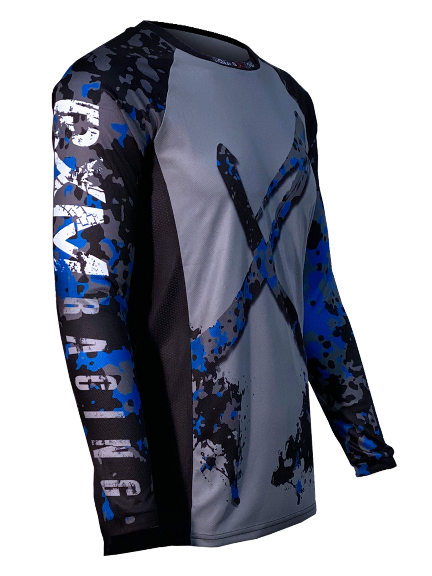 Rated X Moto Urban X Men's Jersey Motocross Black/Blue Camo MX, ATV, Dirt Bike X-Pro Series (XL)