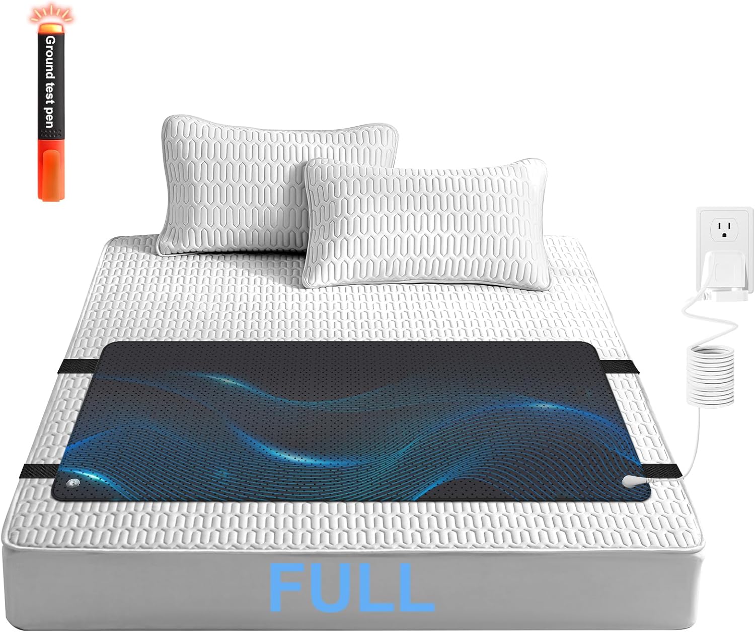 Mattress Pads, Grounding Mat for Bed, Grounding Pad for Sleeping, Reduced Anxiety, Inflammation, Headache Relief, Balance, Grounding Mattress Pad with 15 Feet Cord, Full Size 53.15"x26.77"