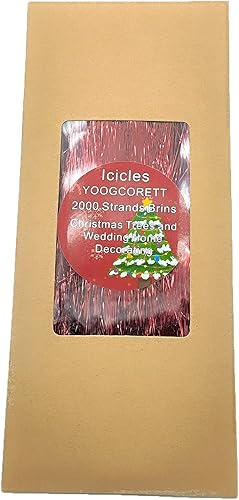 Miniatura 8 de YOOGCORETT Guirnalda de 2000 hebras plateadas de carámbanos de Navidad, oropel brillante, guirnalda de flecos de papel de aluminio para decoración