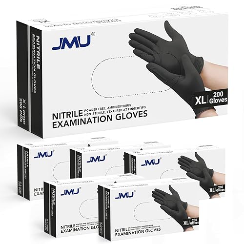 Miniatura 12 de JMU Guantes de nitrilo negros, tamaño pequeño, caja de 1200, guantes de examen de nitrilo de 3.5 mil, sin látex, sin polvo Negro -,Violeta