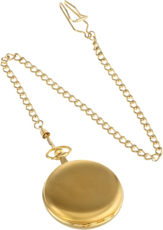 Charles-Hubert, Paris Gold-Plated Satin Finish Mechanical Pocket Watch