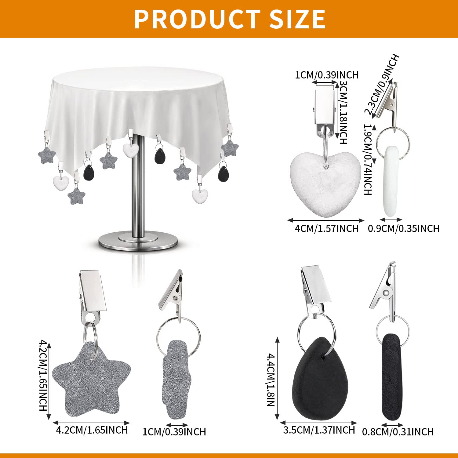 12 Pesos Para Mantel De Mármol Natural – Pinzas En Forma De Corazón, Estrella Y Gota, Ideales Para Mesas Exteriores Y Fiestas