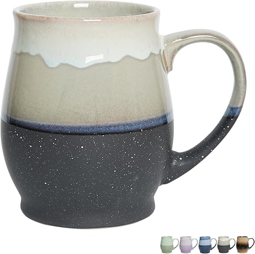 Bosmarlin Taza de café de cerámica extragrande, 25 onzas, apta para lavavajillas y microondas, taza de té grande de gran tamaño para oficina y