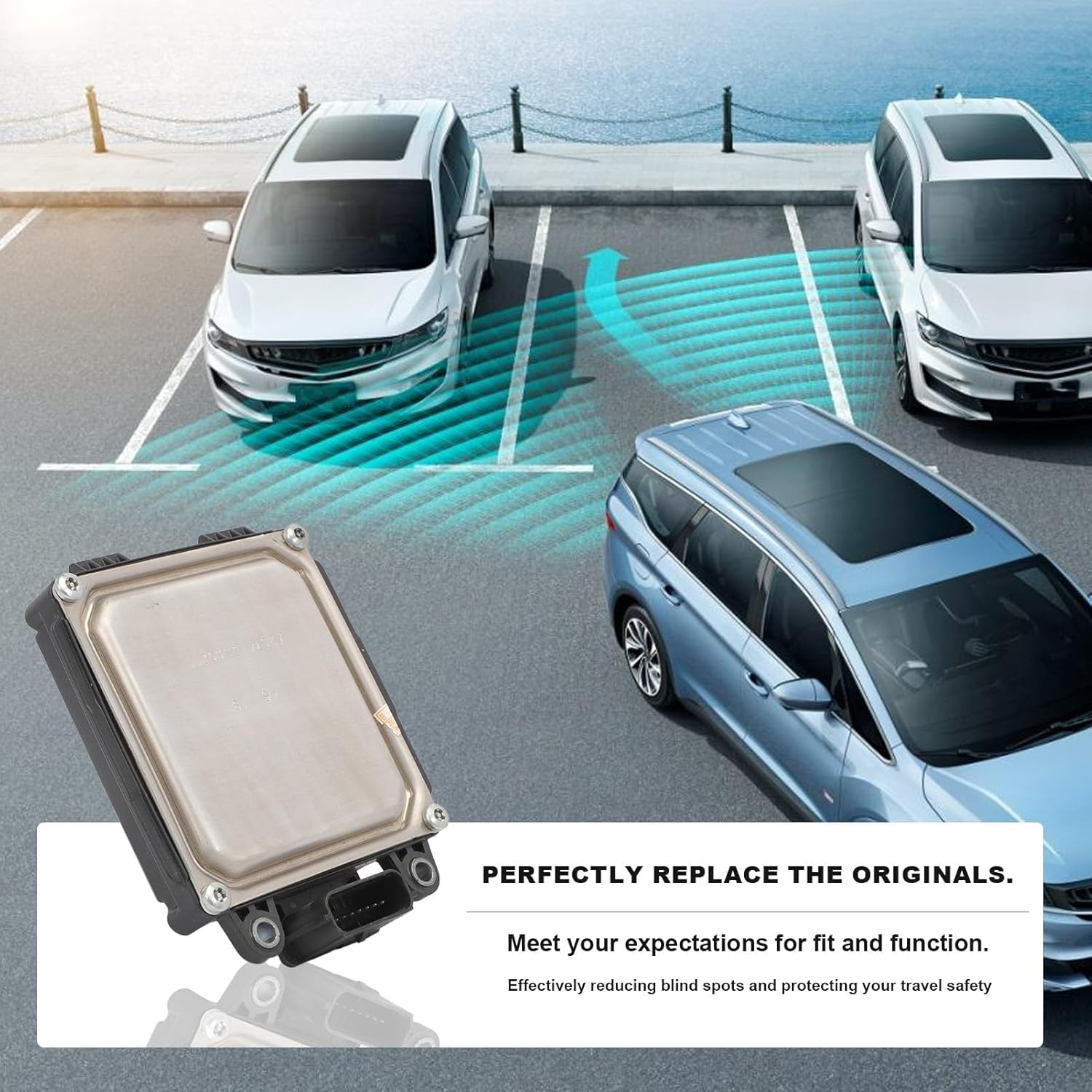 Blind Spot Sensor FL3T-14C689-AC Compatible for 2015 2016 Ford F150 DC,Rear Blind Spot Detection Replacement FL3T14C689AC