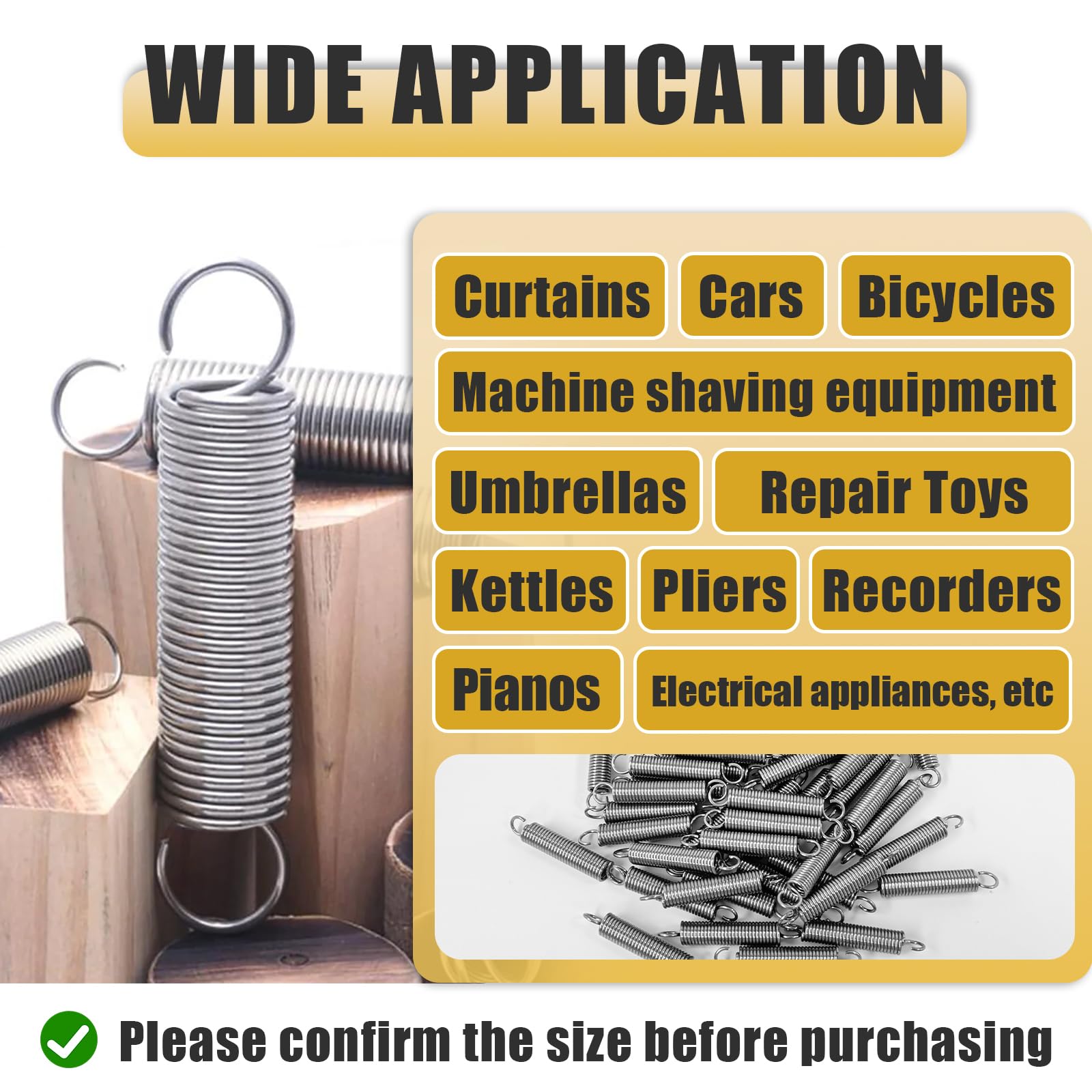 50PCS Extension Spring - Stainless Steel Extension Springs with Hook Ends - 1/4" x 1-1/2" - Ideal for Various Applications - Durable and Reliable Small Springs — Amazon image 5