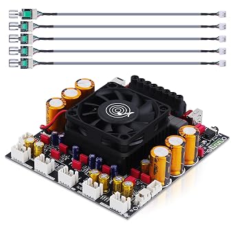 ZK-AS21P 2.1 Channel Bluetooth Amplifier for Speakers 300 Watt Stereo x2 Class D Home Audio Amplifier with 600 Watt Subwoofer Support and AUX InputLead Type