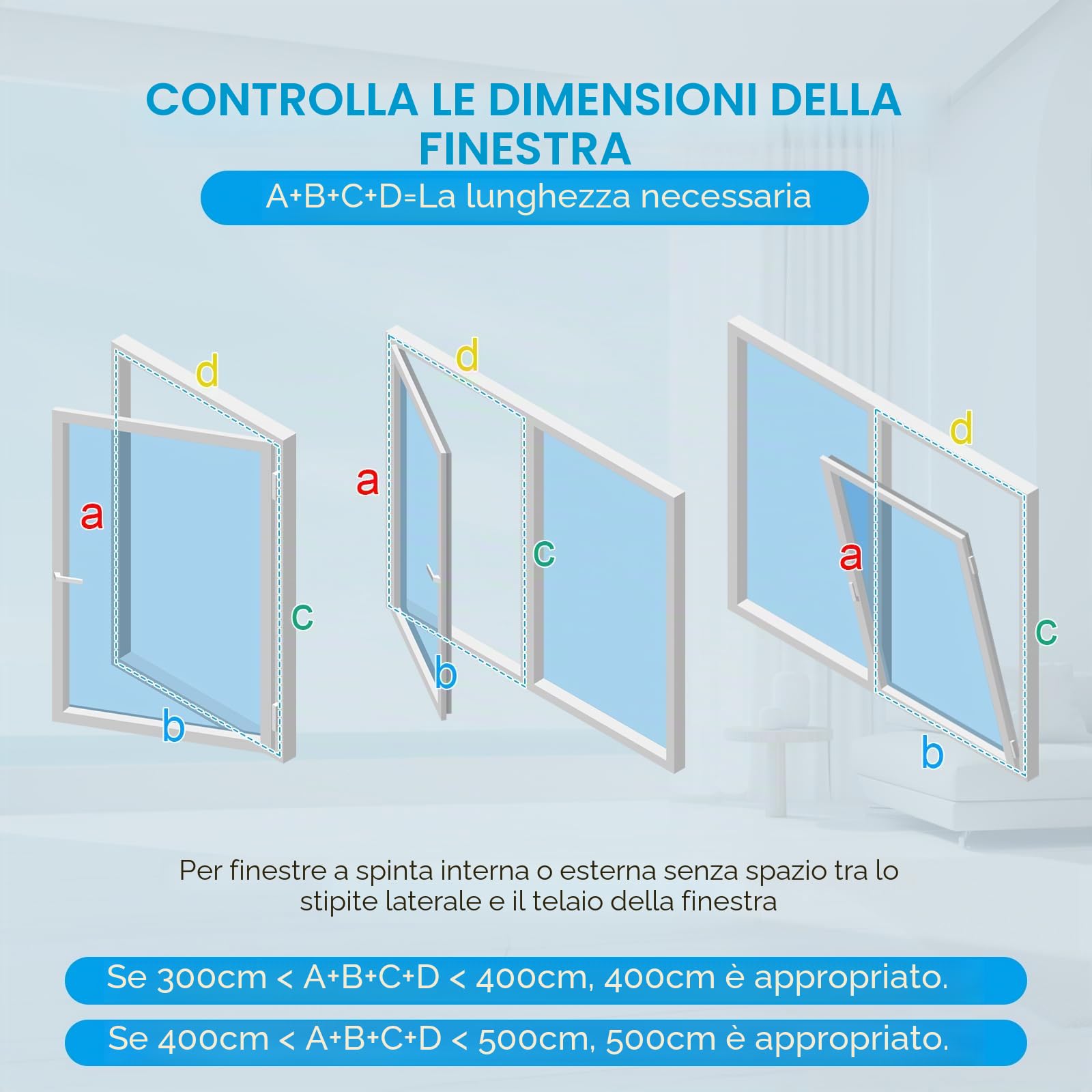Guarnizione per finestre Ninonly da 500 cm per condizionatori portatili,asciugatrici e asciugatrici a ventilazione;guarnizione efficace per finestre, lucernari e finestre scorrevoli per condizionatori