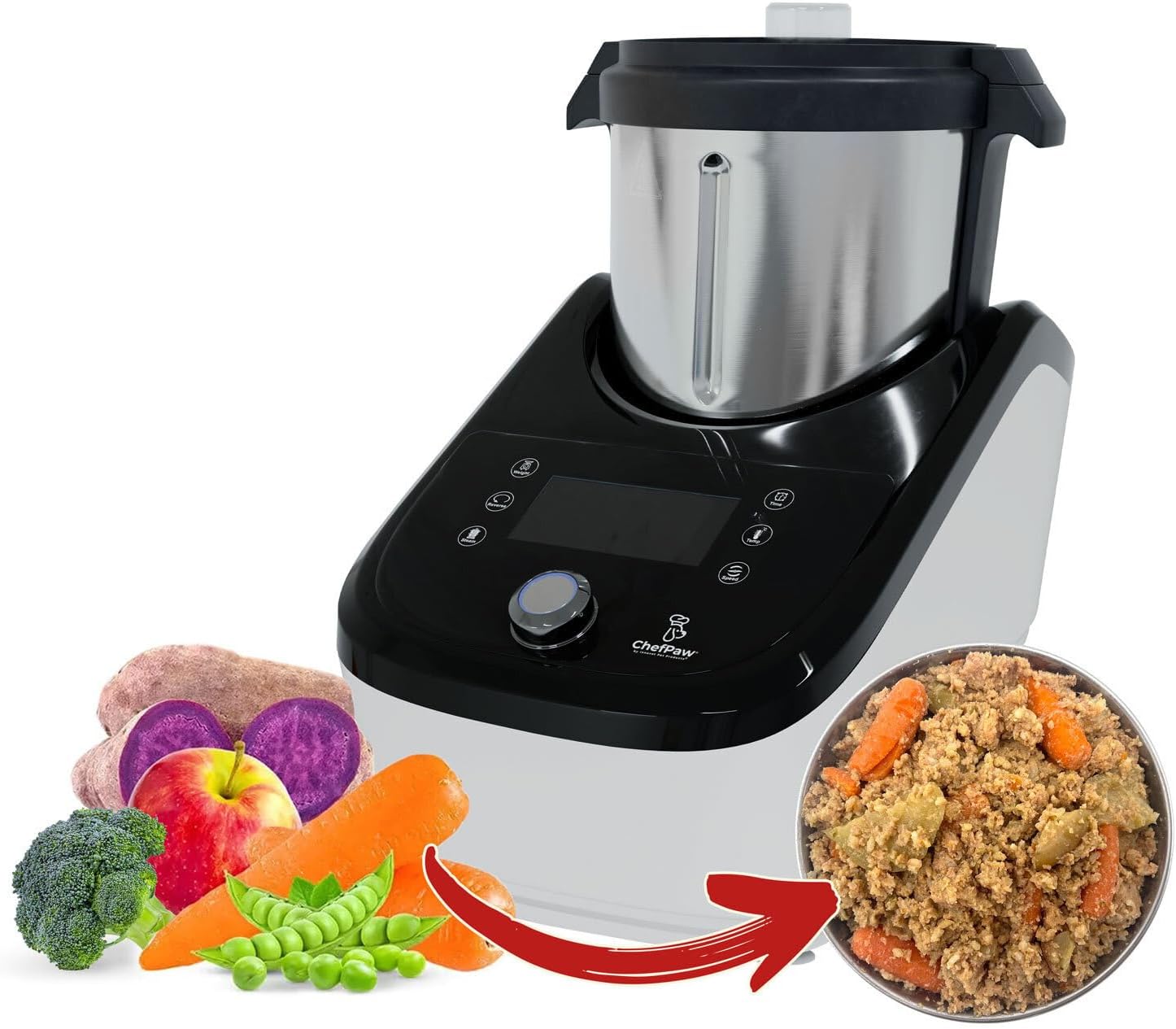ChefPaw Pet Food Maker by Innovet – Homemade Pet Food Machine with Built-in Mixer & Cooker – Makes 6.4 lbs of Fresh Meals in 40 Minutes – Easy, All-in-One Pet Food Cooker for Fresh Human Grade Meals