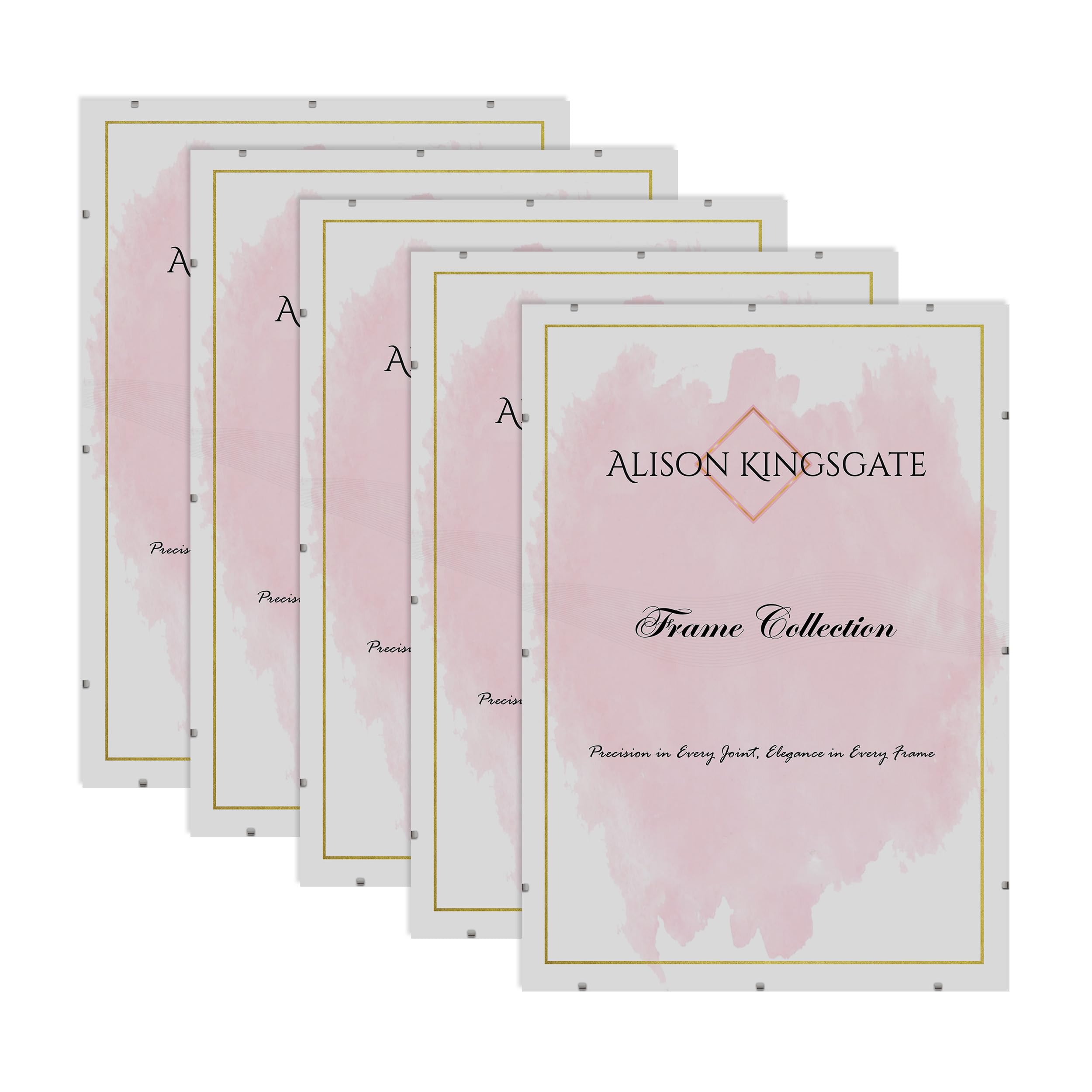 Alison Kingsgate 80X40CM Clip Frame (Pack of 5)- Frameless Picture Frame with Shatter-Resistant Perspex & Sturdy MDF Back- Borderless Clip Photo Frame for Posters, Certificates, Art & Wall Decor — image 1