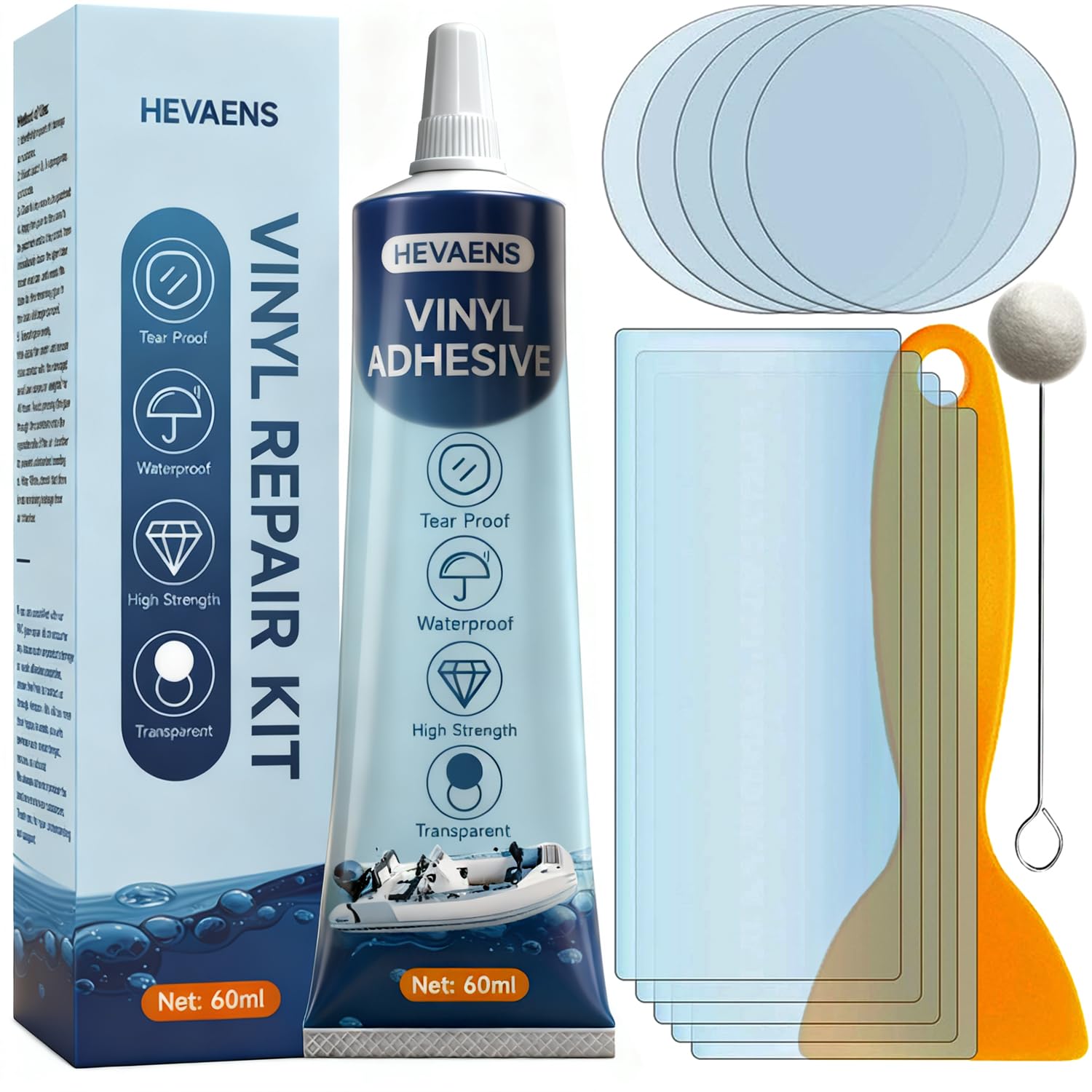 HEVAENS Air Bed Patch Set, PVC Glue Repair Kit-Vinyl Repair Kit-Inflatable Repair Patch Kit for Air Beds,-picture-28