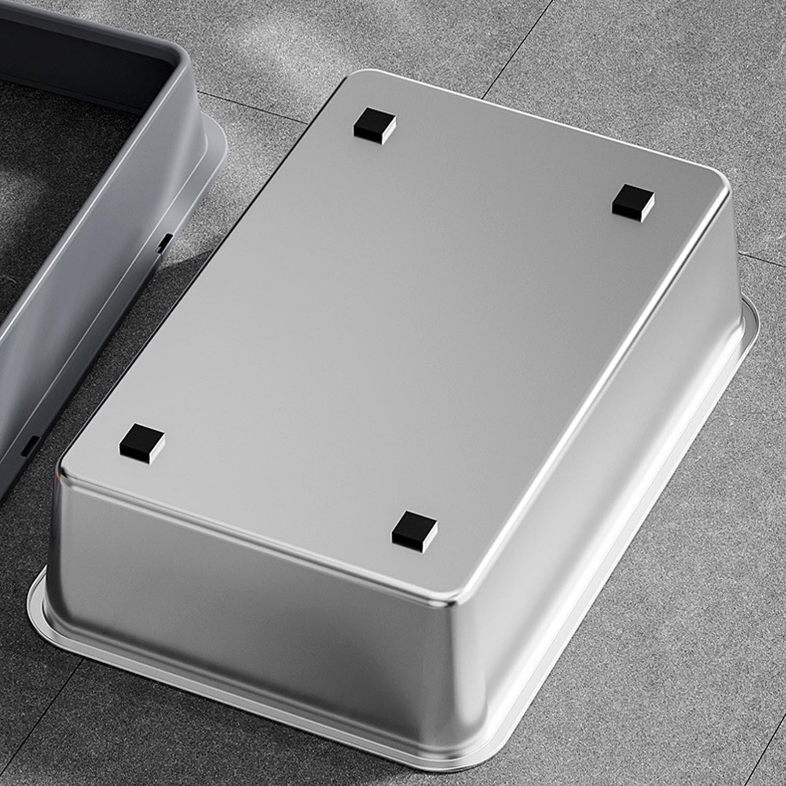 Arenero para Gatos, arenero Grande de Metal, Caja de de Acero Inoxidable, a Prueba de Salpicaduras, Caja de de Alta Cara con Filtro de Pedal para Gatos domésticos (L (4,43 x 5,41