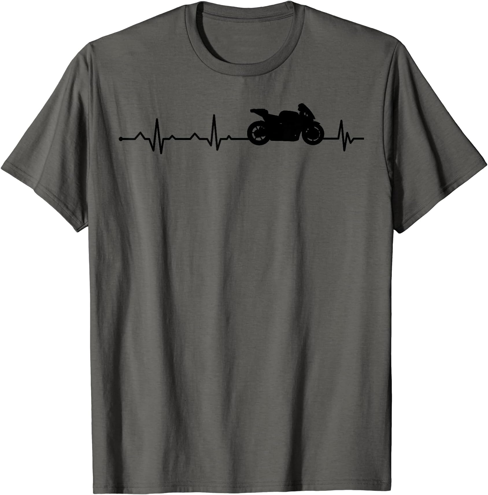 Cool EKG Pulse Line Motorsport Lovers DesignsFunny Sportbike Gift Men Women Motorcycle Riders Heartbeat T-Shirt