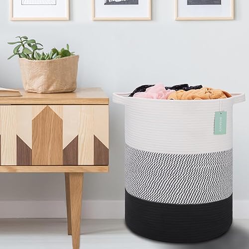 Miniatura 24 de Cesta de manta extragrande de 87 litros, cesta de lavandería, cesta de guardería para almacenamiento de juguetes, ropa y toallas, cesta grande
